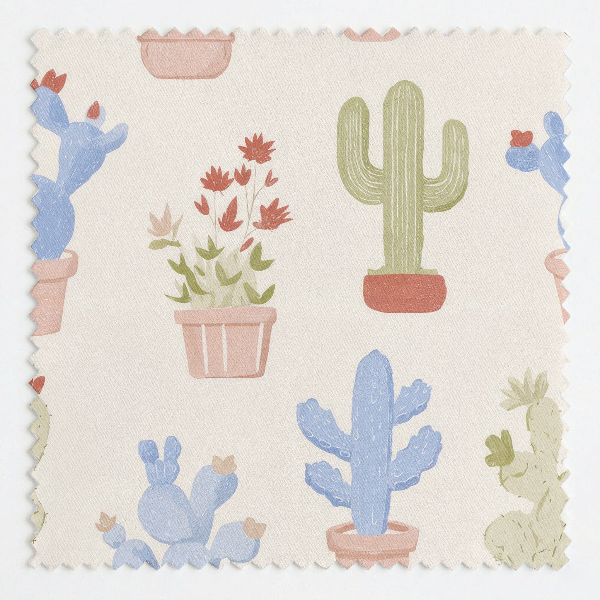 Pastel Cactus - Fabric - Linen Rowe