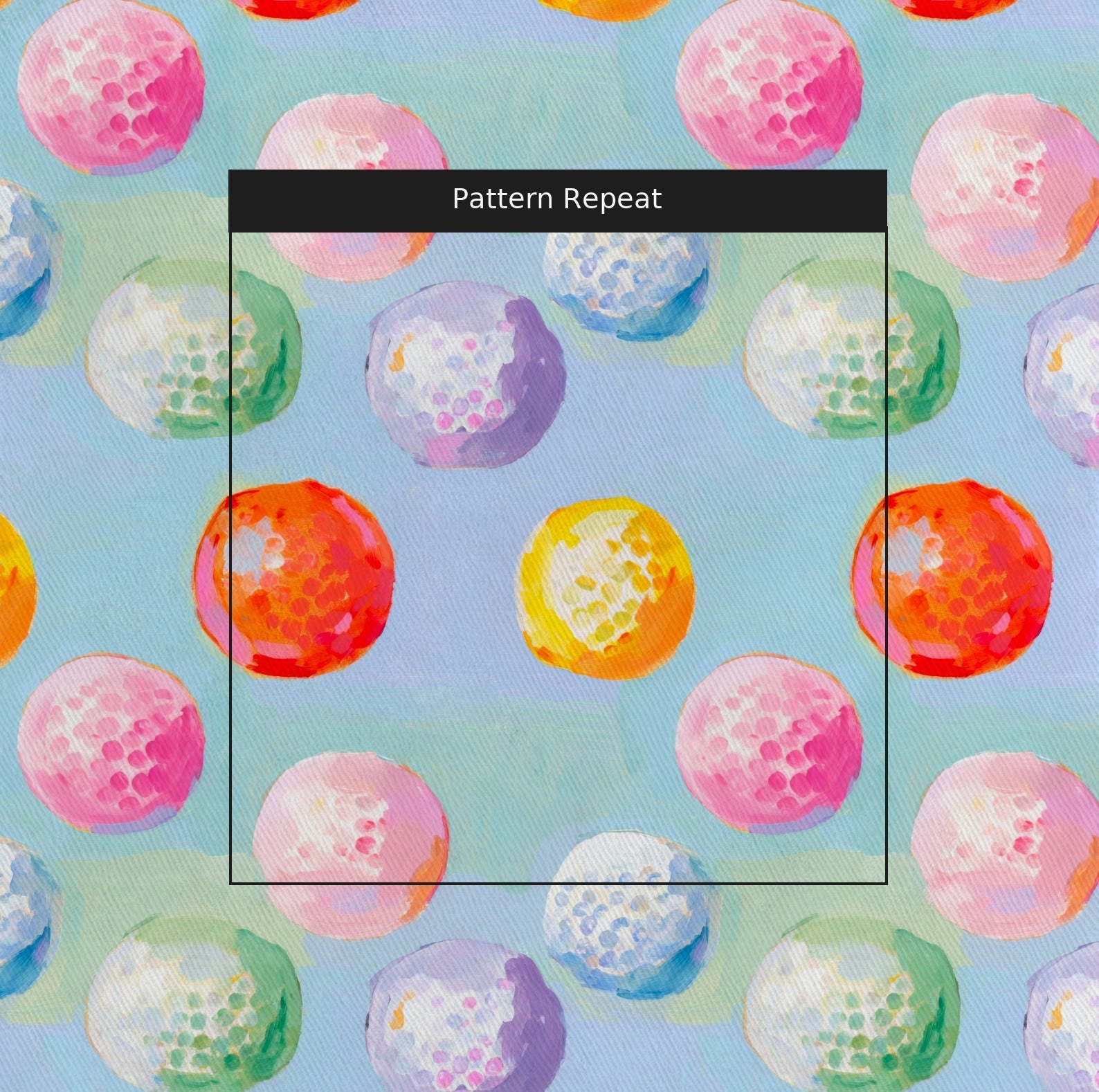 Pastel Golf Balls - Fabric - Linen Rowe