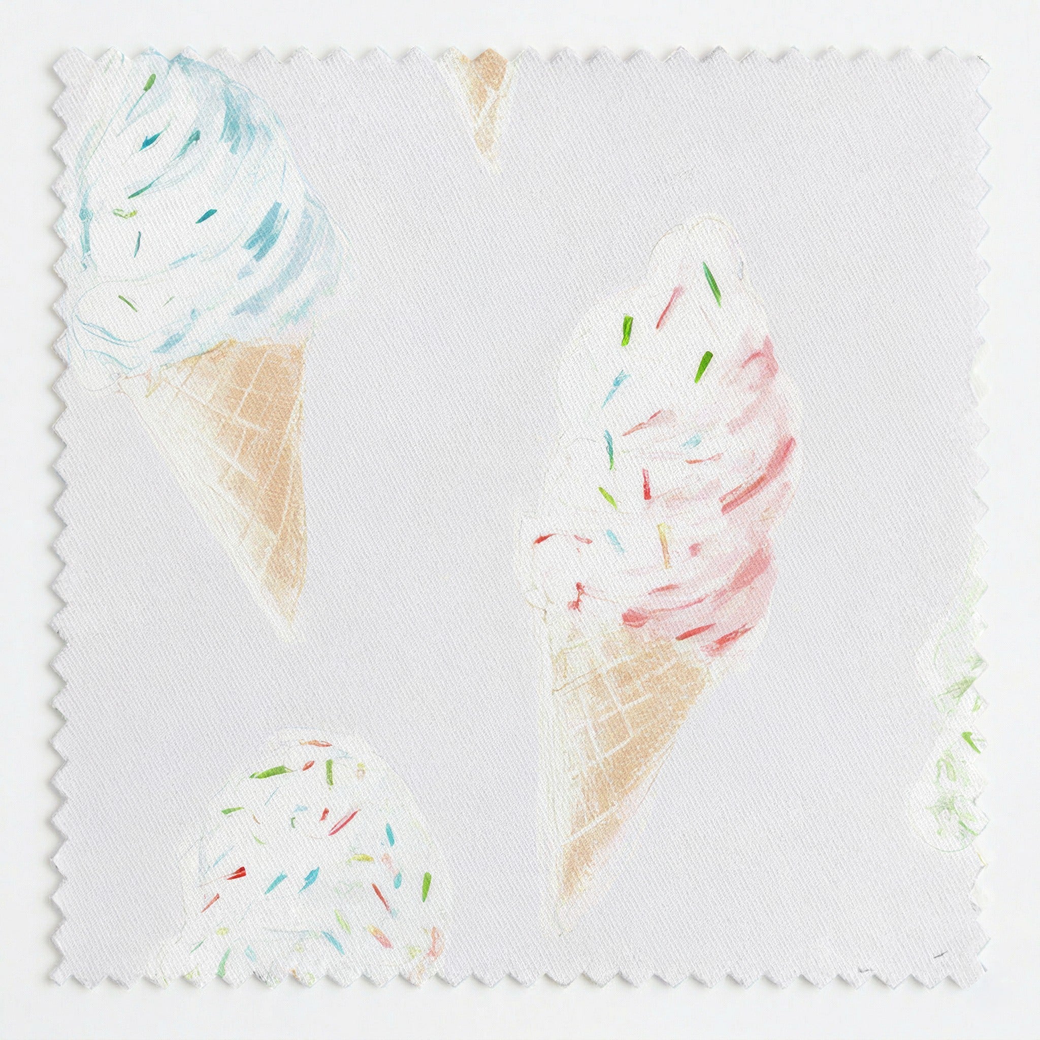 Pastel Ice Cream Cones - Fabric - Linen Rowe