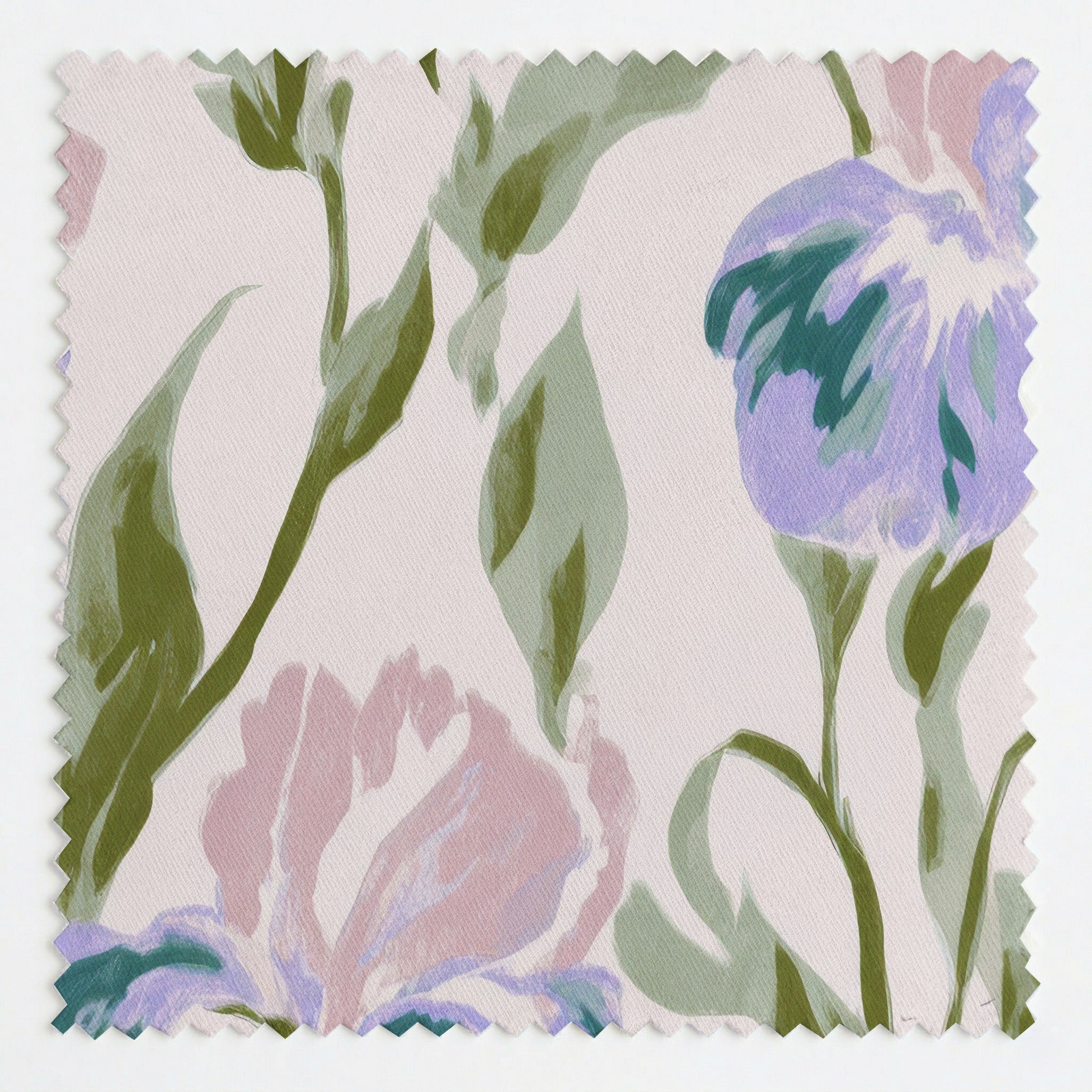 Pastel Iris Floral - Fabric - Linen Rowe