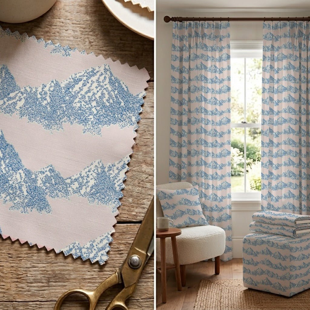 Pastel Mountains - Fabric - Linen Rowe