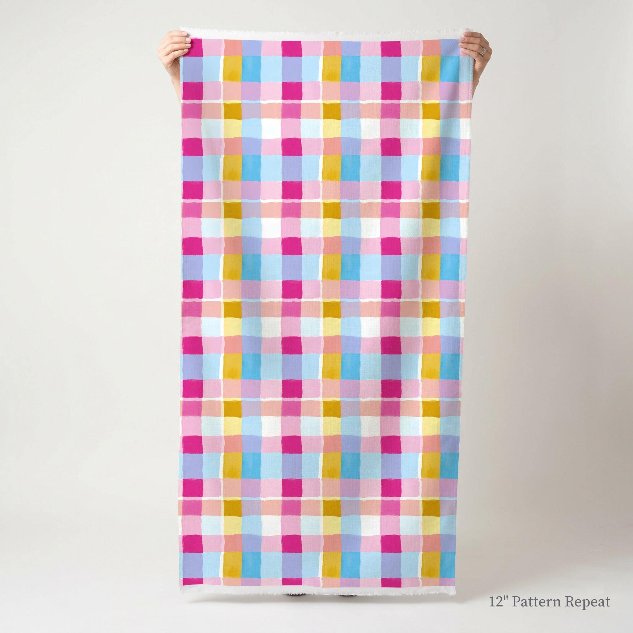 Pastel Plaid - Fabric - Linen Rowe