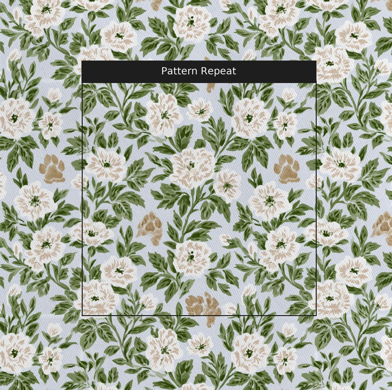 Paws and Bloom - Fabric - Linen Rowe