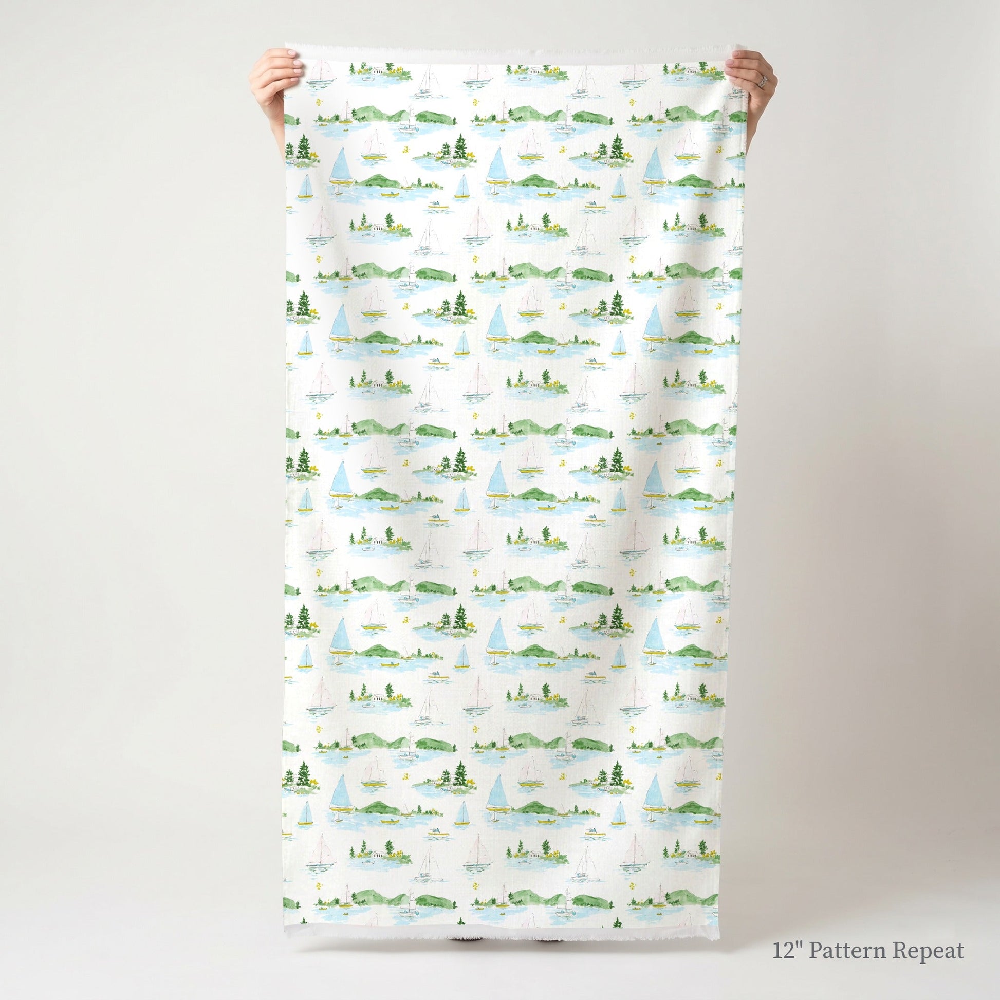 Peaceful Lake - Fabric - Linen Rowe