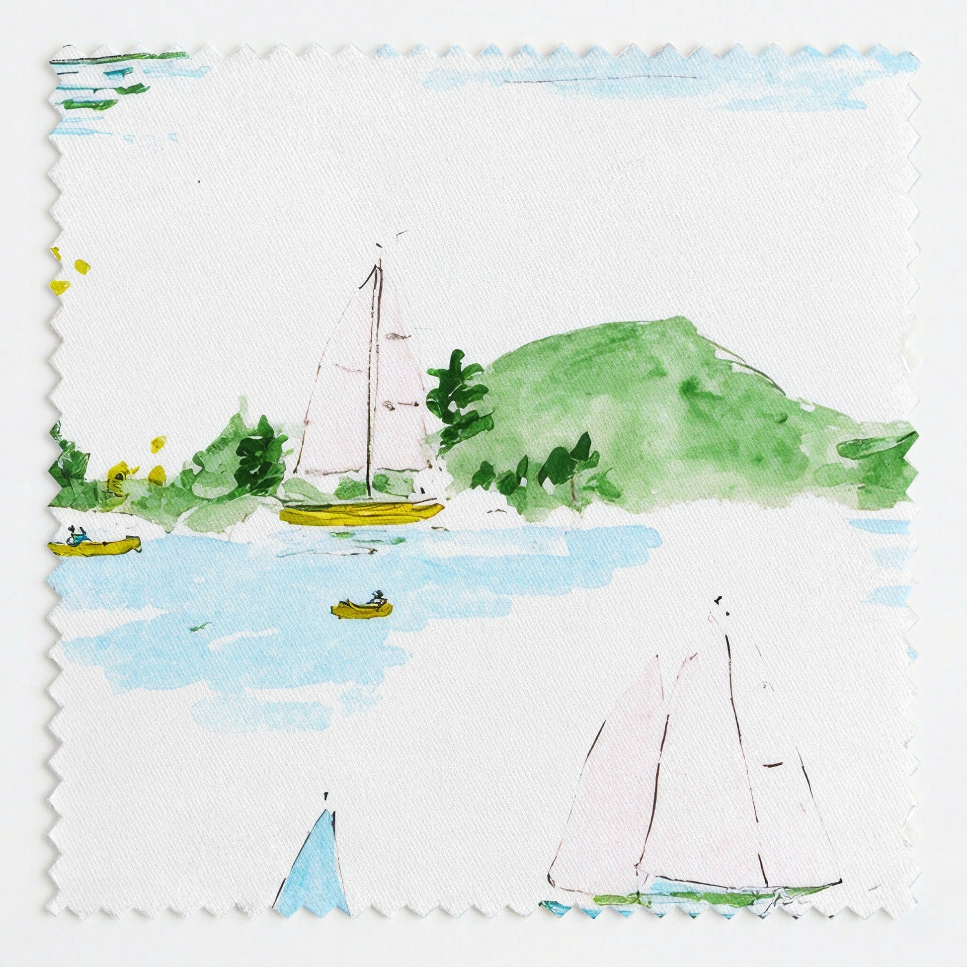 Peaceful Lake - Fabric - Linen Rowe