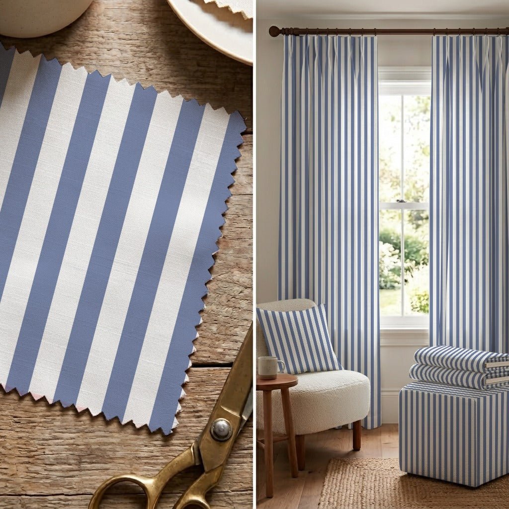 Periwinkle Stripe - Fabric - Linen Rowe
