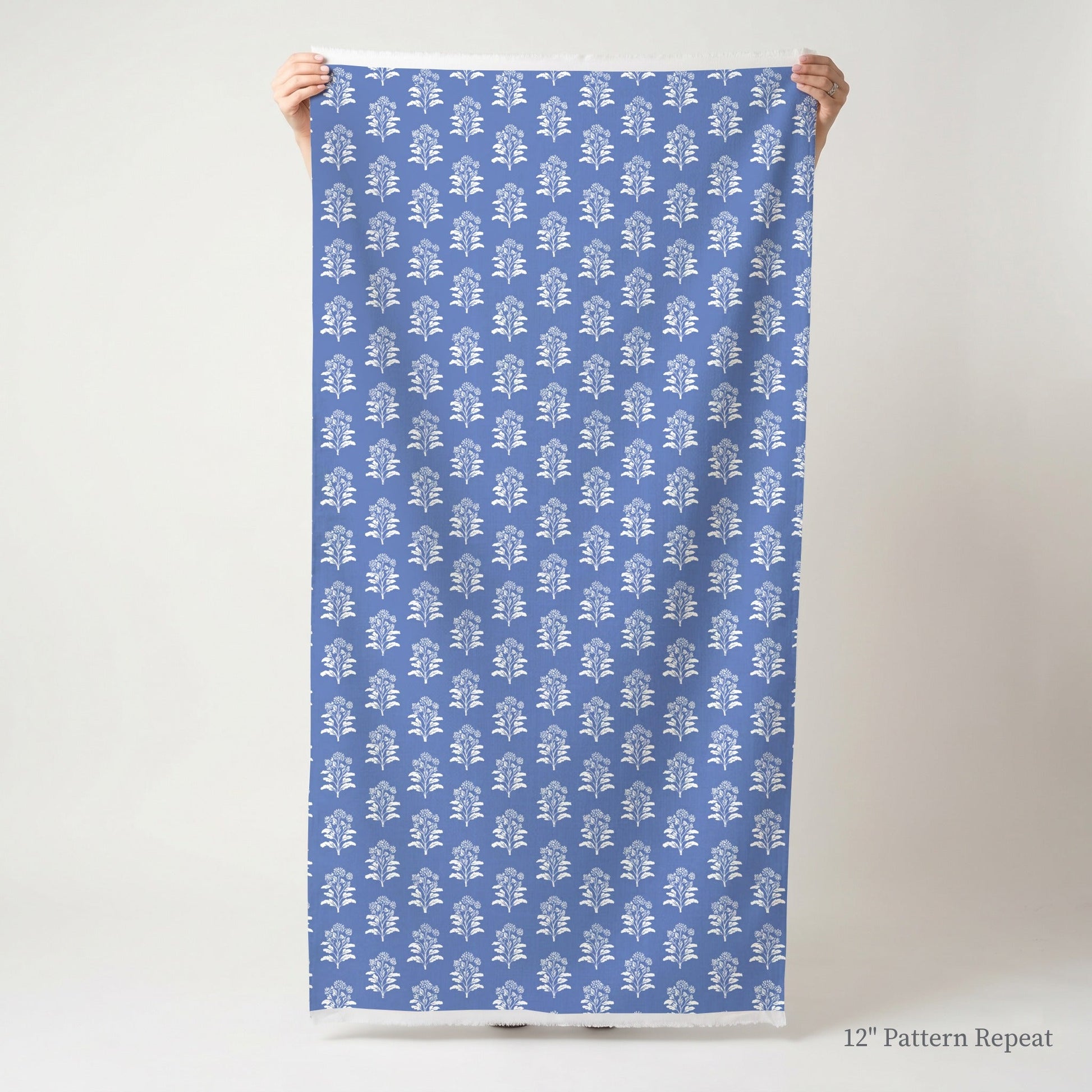 Periwinkle Trees - Fabric - Linen Rowe