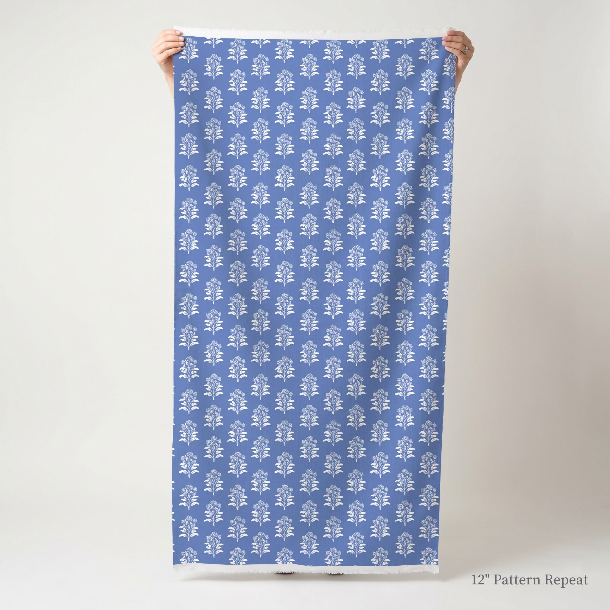 Periwinkle Trees - Fabric - Linen Rowe