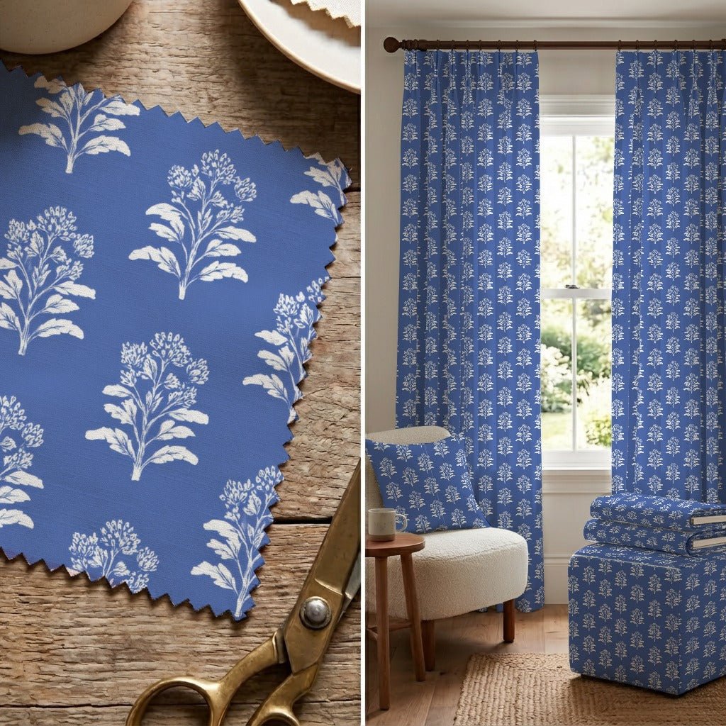 Periwinkle Trees - Fabric - Linen Rowe