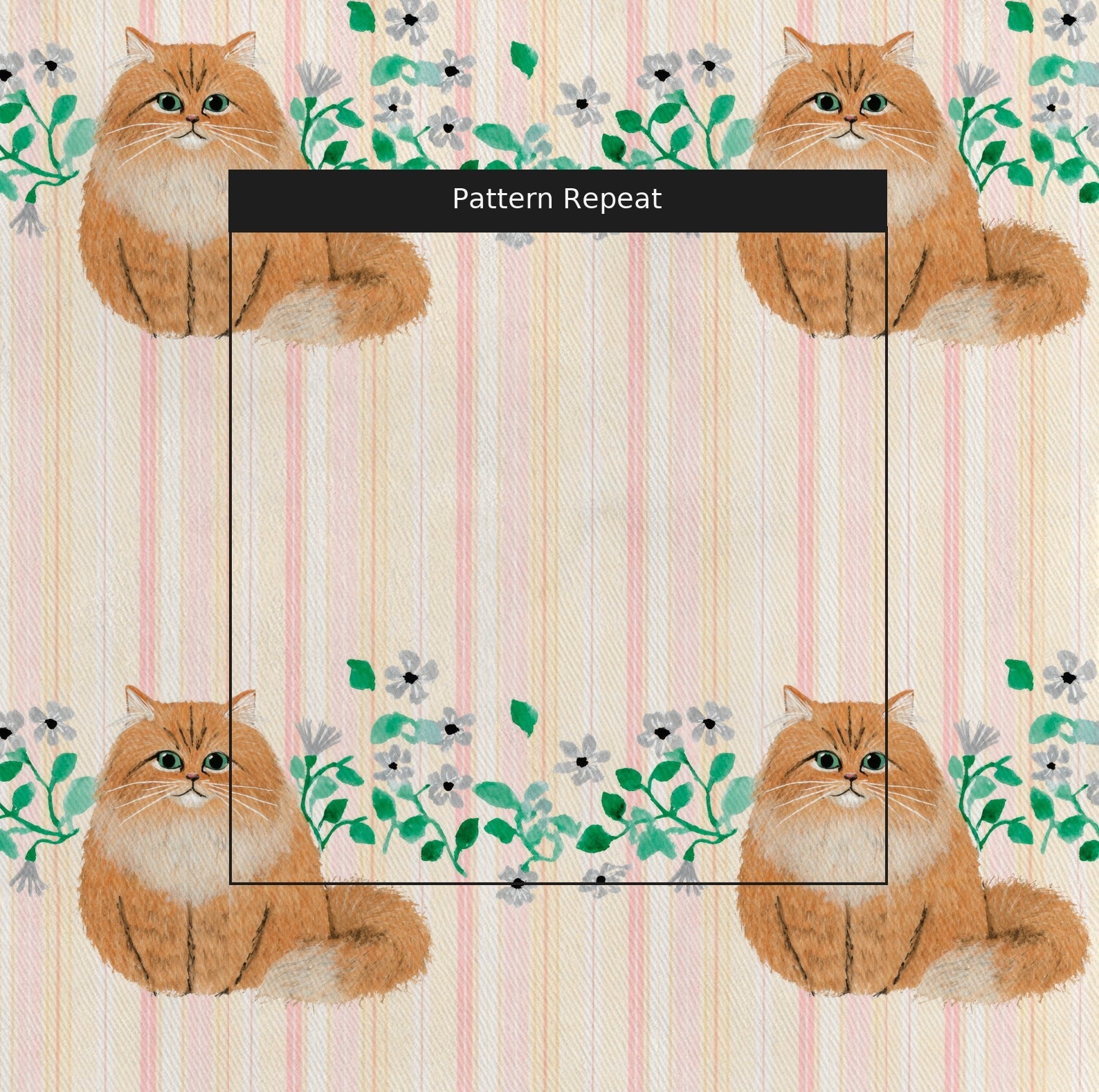 Persian Botanical Stripe - Fabric - Linen Rowe