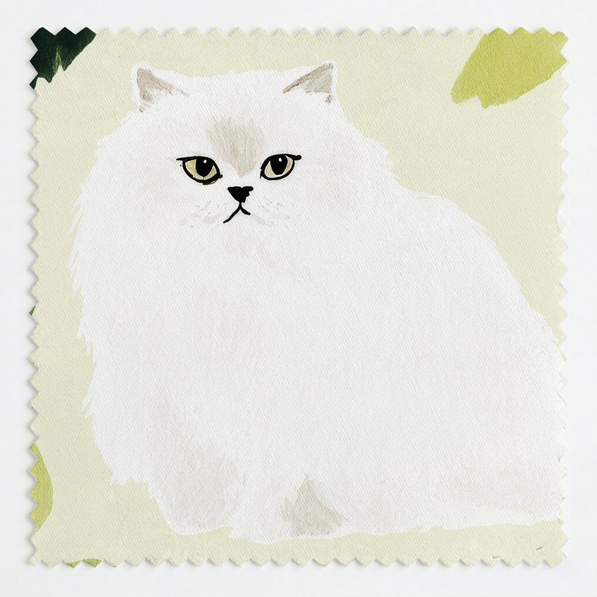 Persian Cat Florals - Fabric - Linen Rowe