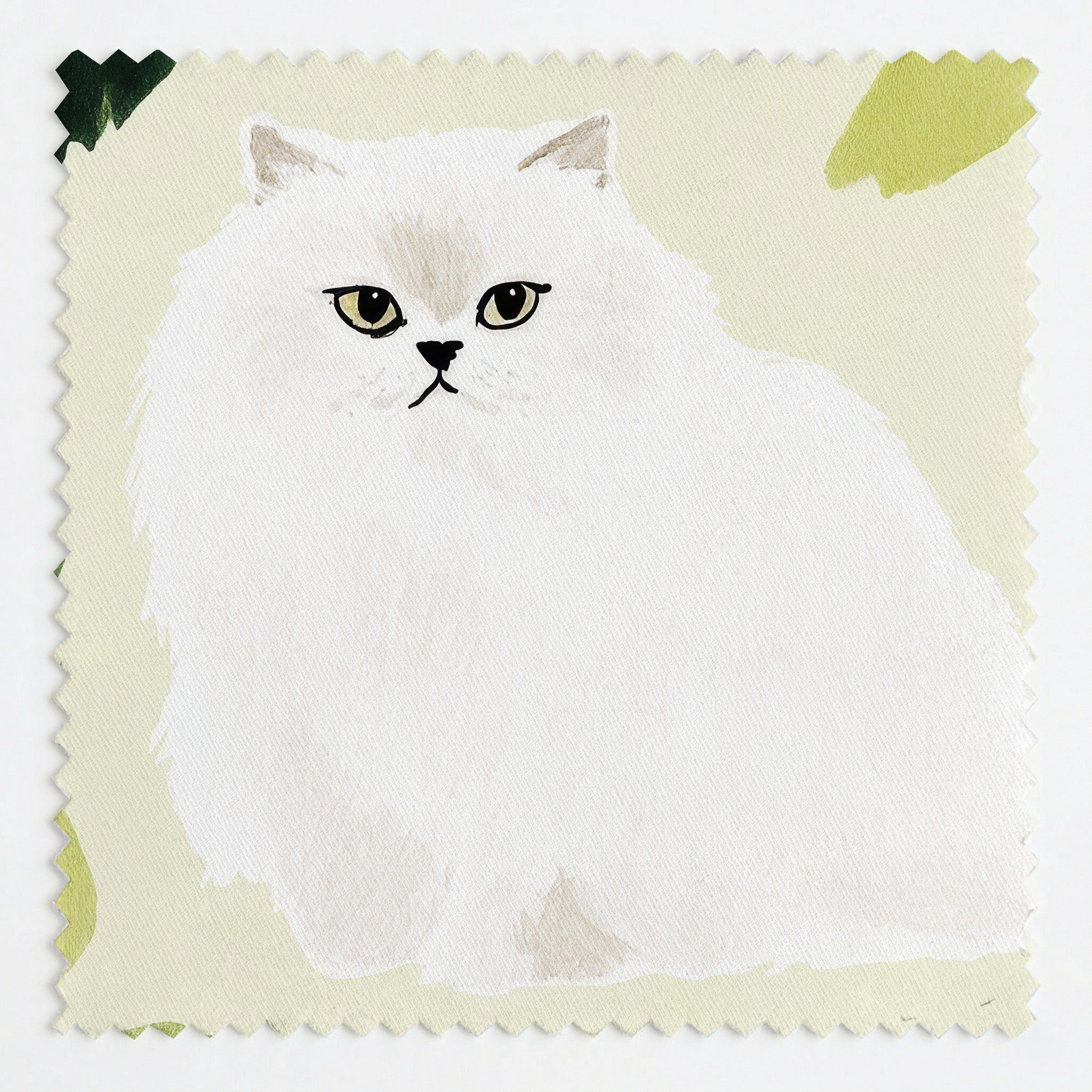 Persian Cat Florals - Fabric - Linen Rowe