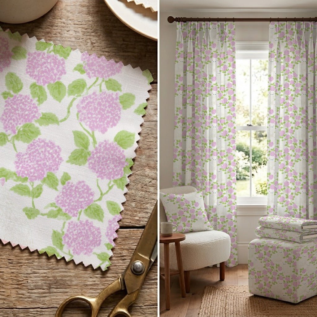 Persian Cat Hydrangea - Fabric - Linen Rowe
