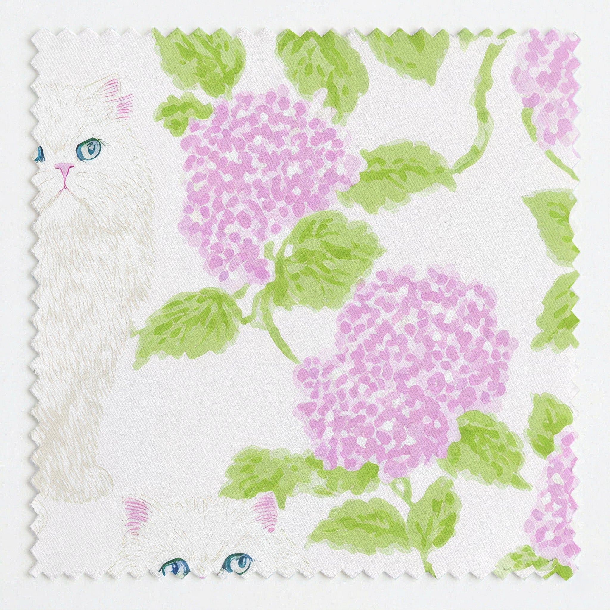 Persian Cat Hydrangea - Fabric - Linen Rowe