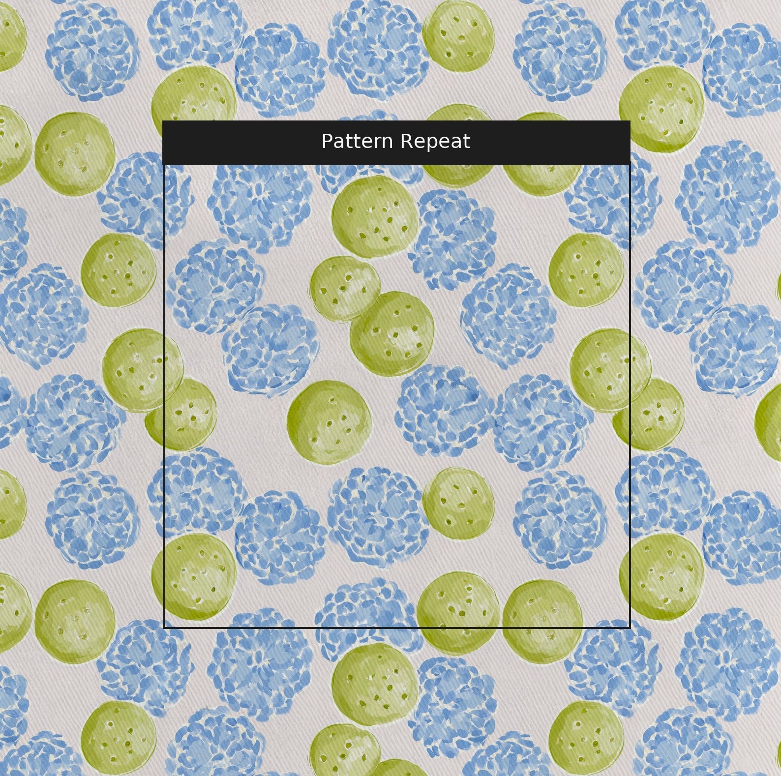 Pickleball Hydrangeas - Fabric - Linen Rowe