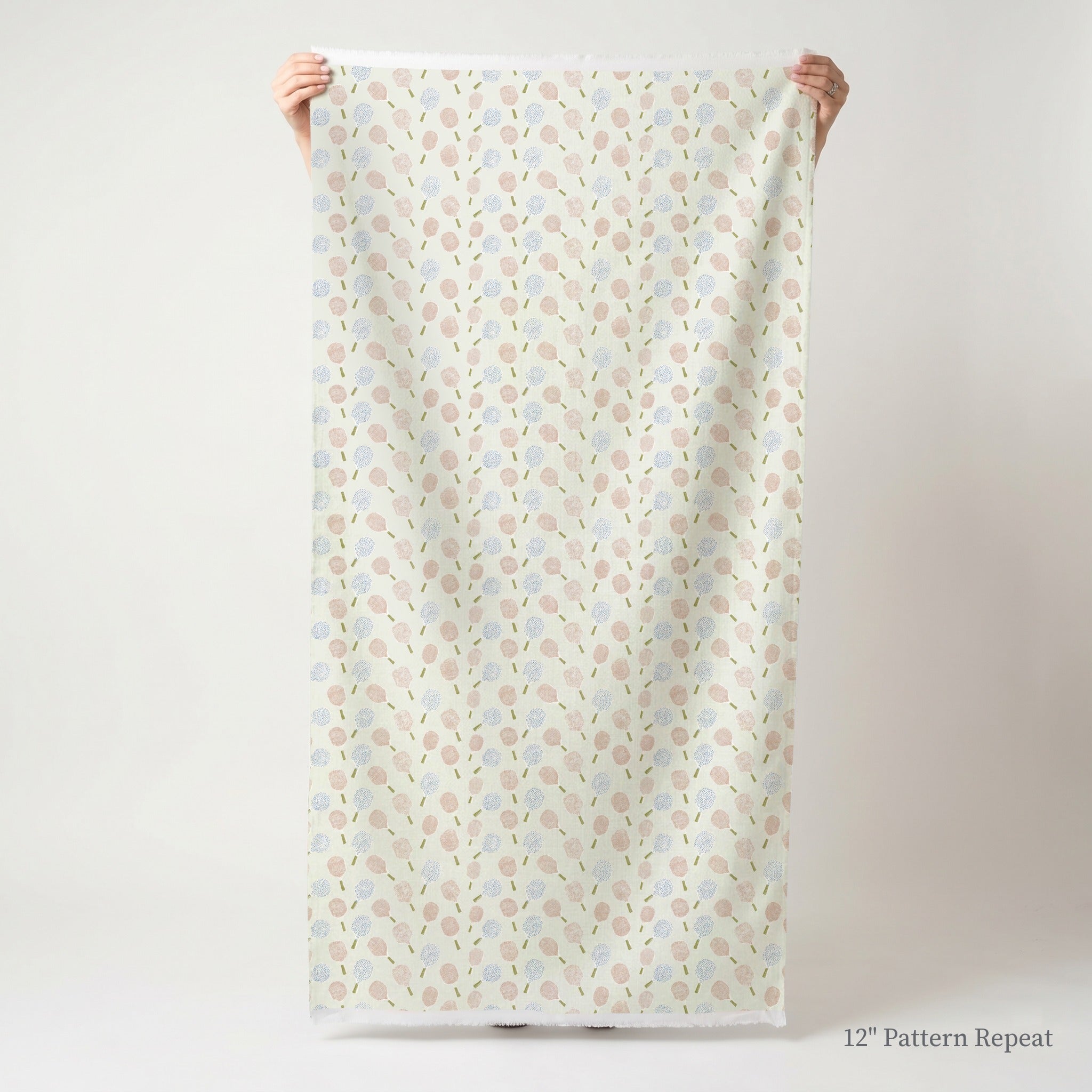 Pickleball Paddles Repeating - Fabric - Linen Rowe
