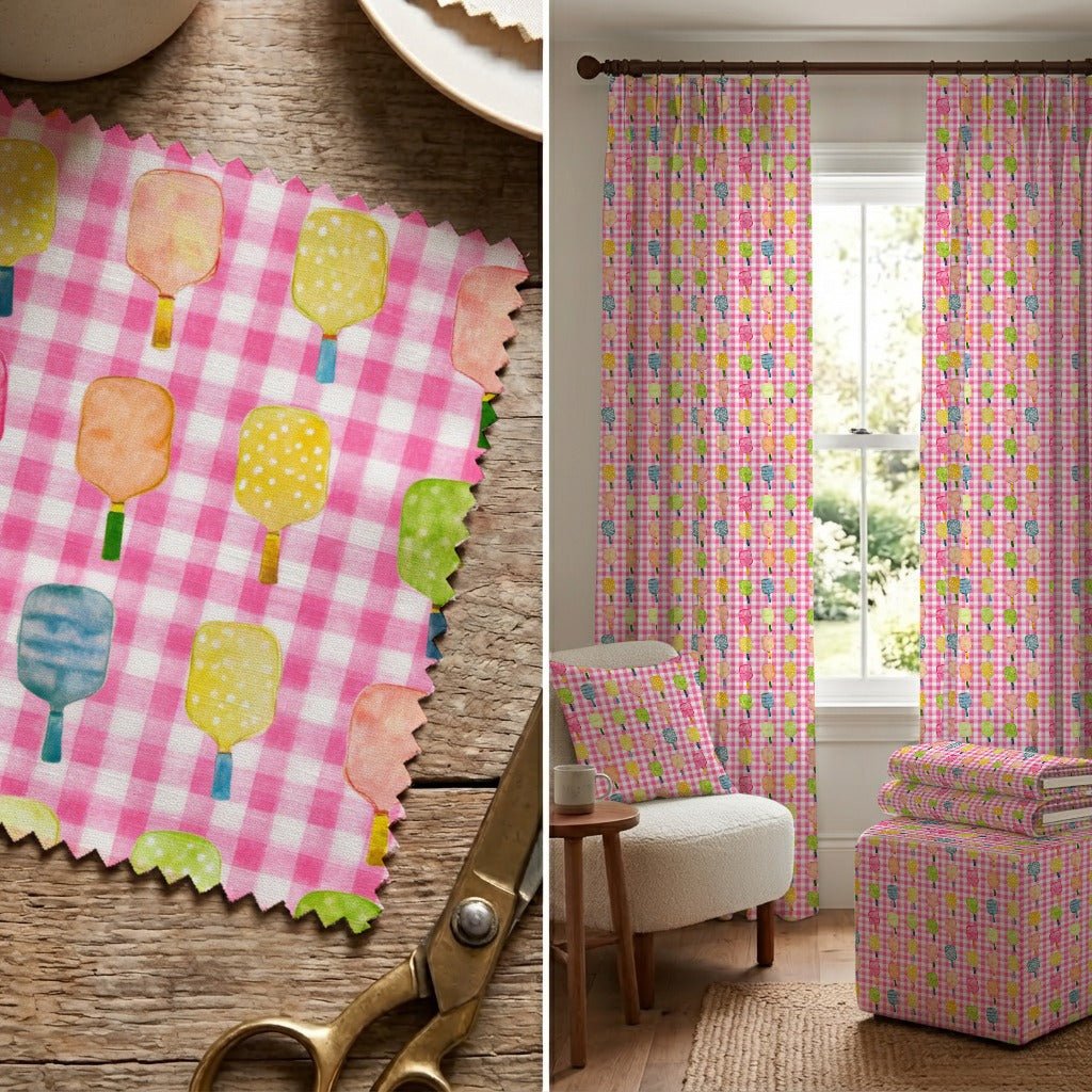 Pickleball Picnic Gingham - Fabric - Linen Rowe