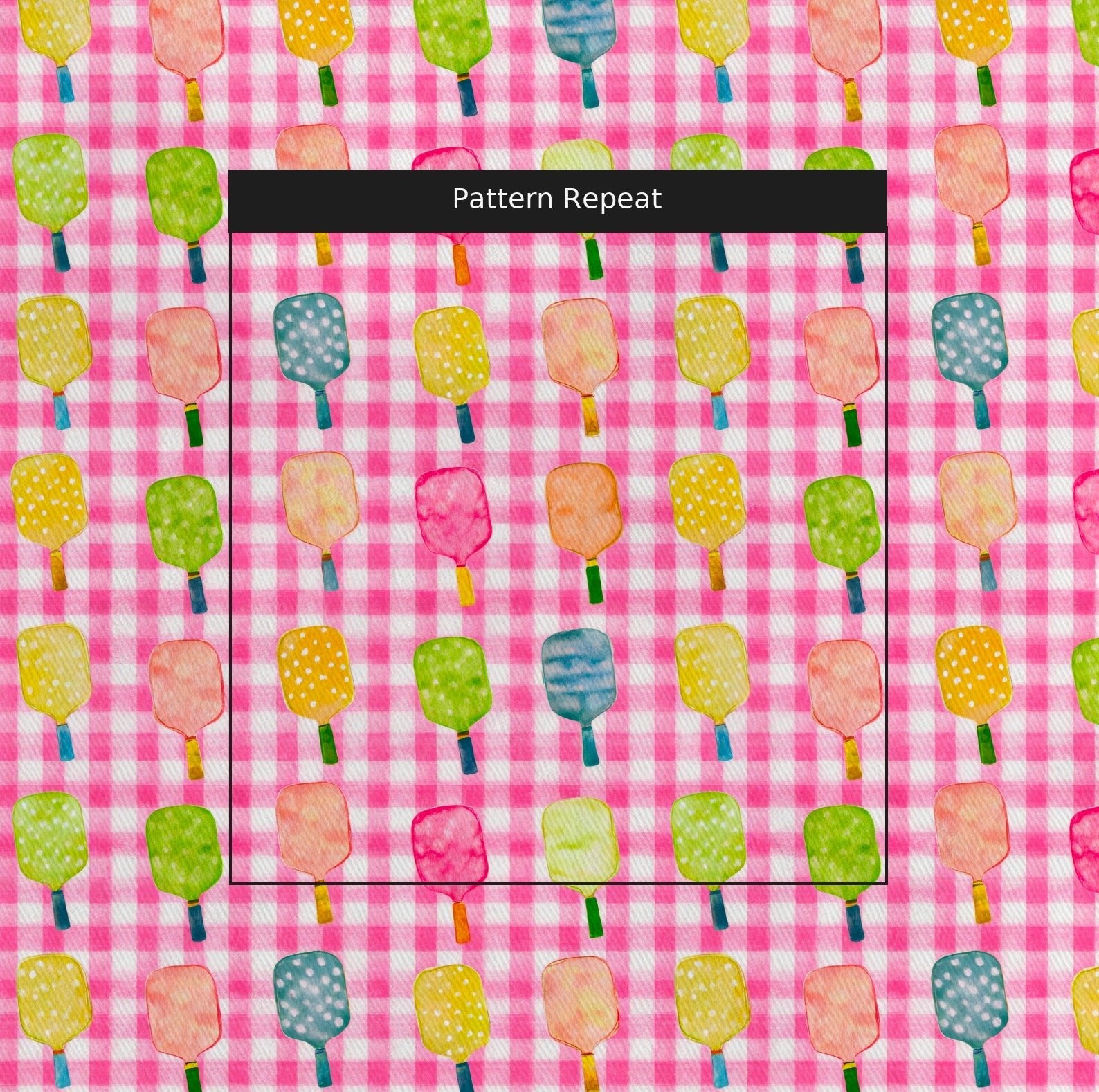 Pickleball Picnic Gingham - Fabric - Linen Rowe