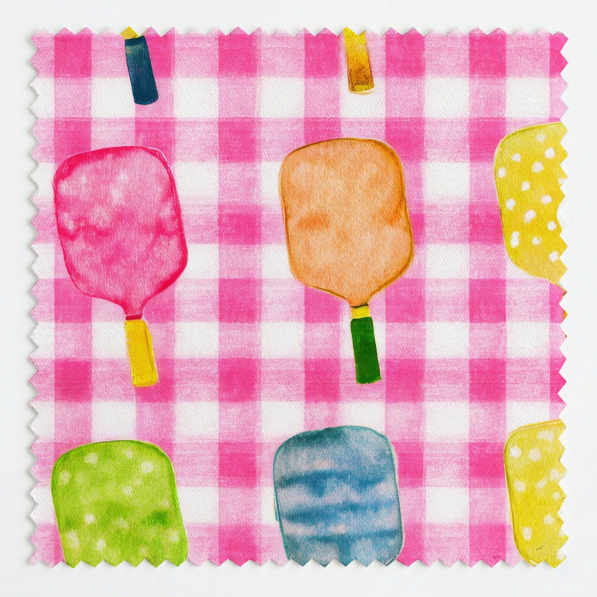 Pickleball Picnic Gingham - Fabric - Linen Rowe