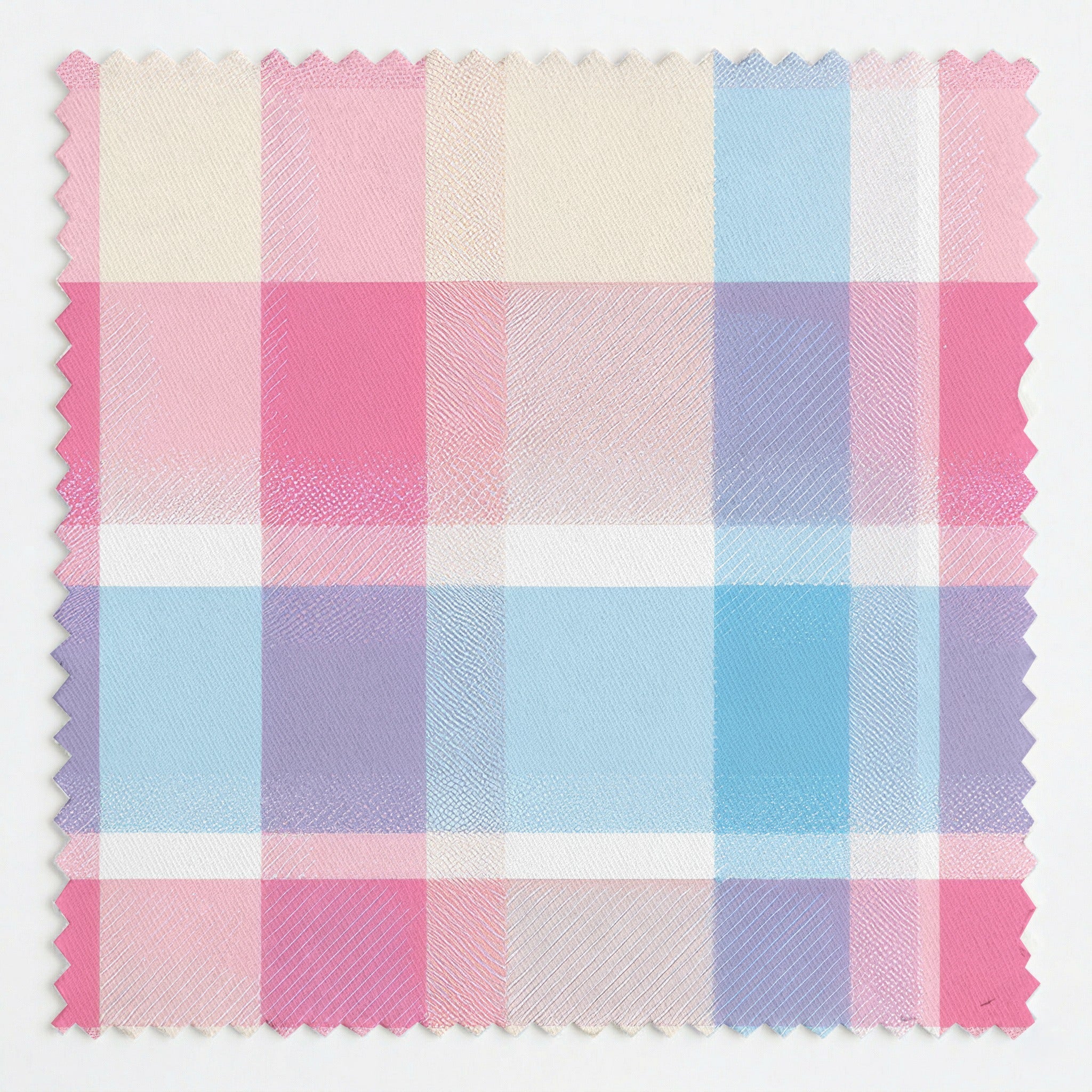 Pink and Blue Plaid - Fabric - Linen Rowe