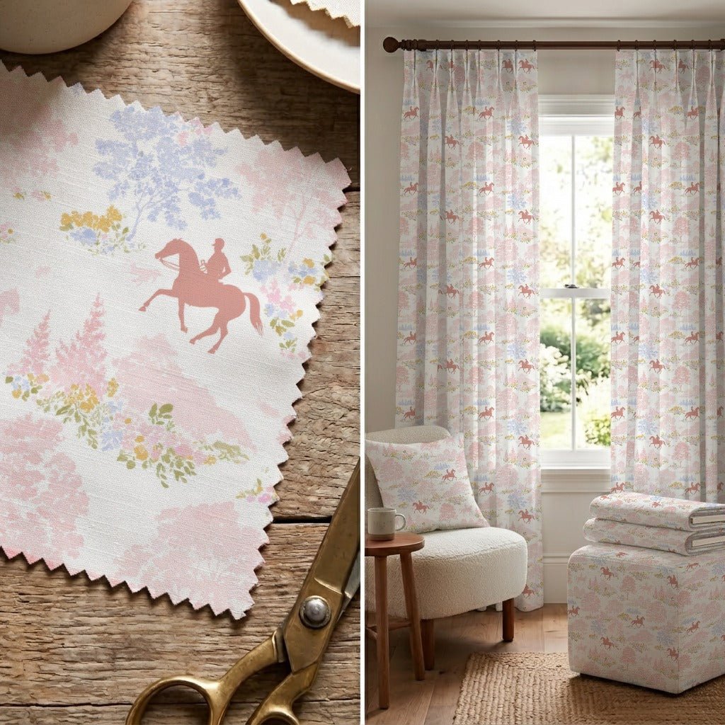 Pink Country Toile - Fabric - Linen Rowe