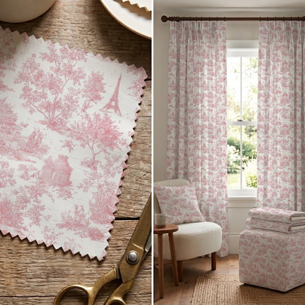 Pink French Country - Fabric - Linen Rowe