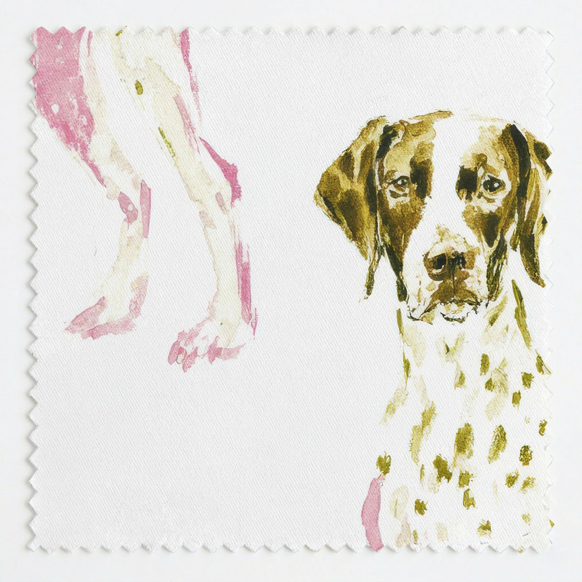 Pink German Short Haired Pointer - Fabric - Linen Rowe