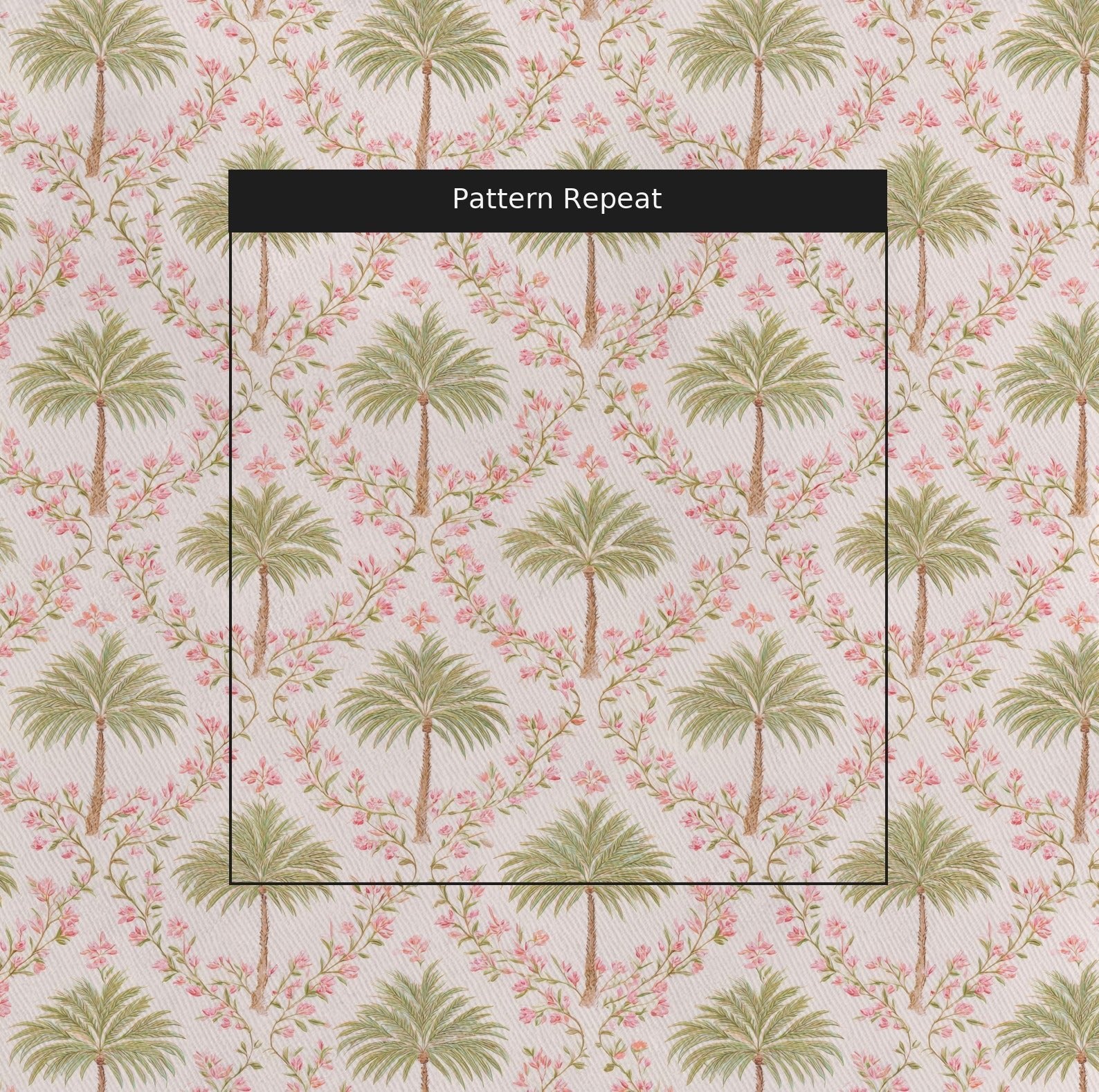 Pink Palms - Fabric - Linen Rowe