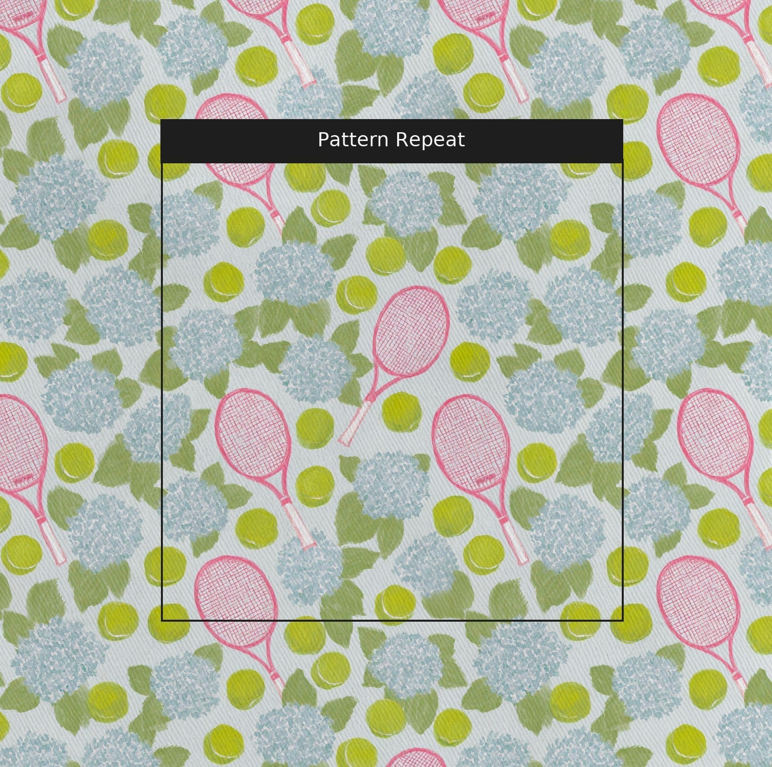 Pink Rackets - Fabric - Linen Rowe