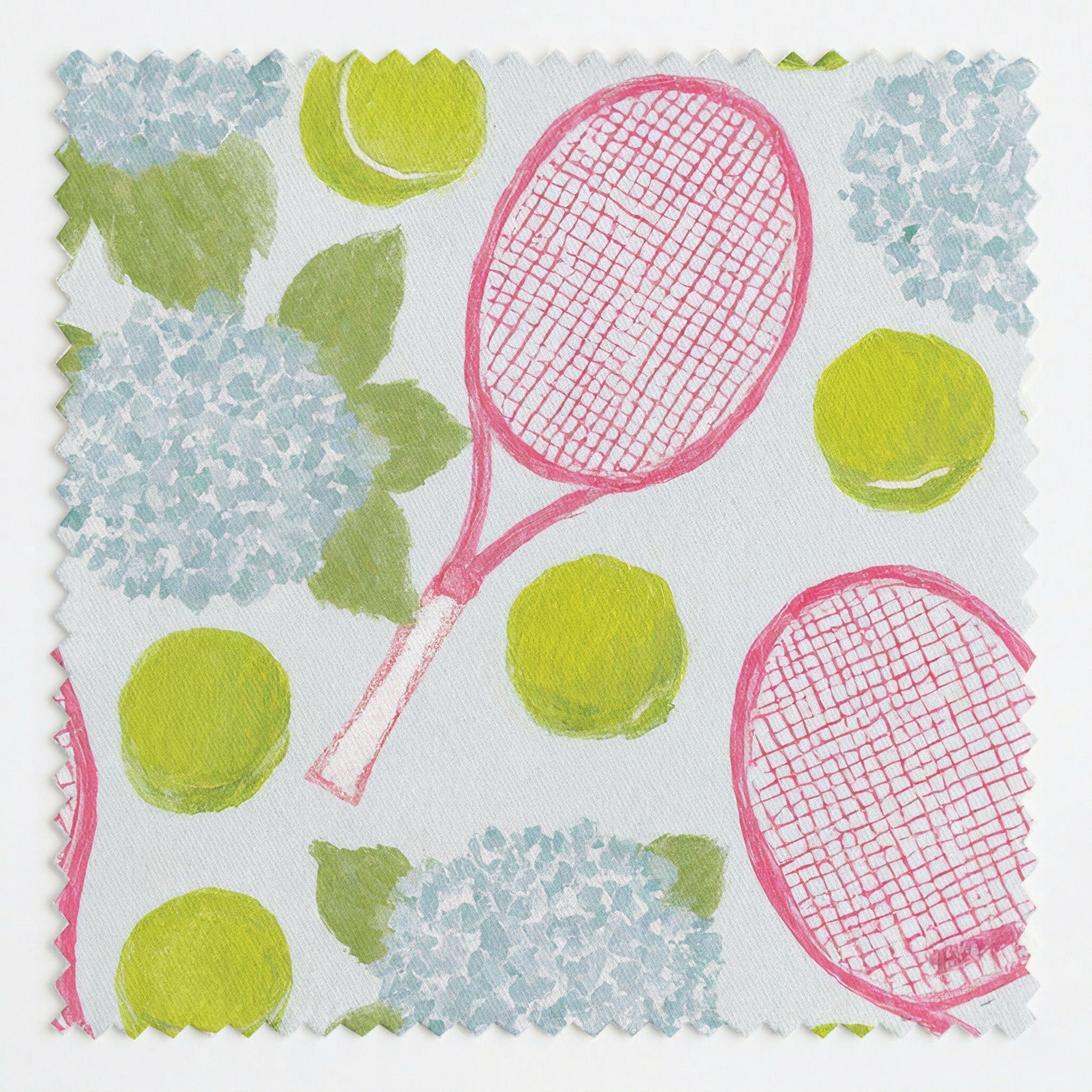 Pink Rackets - Fabric - Linen Rowe
