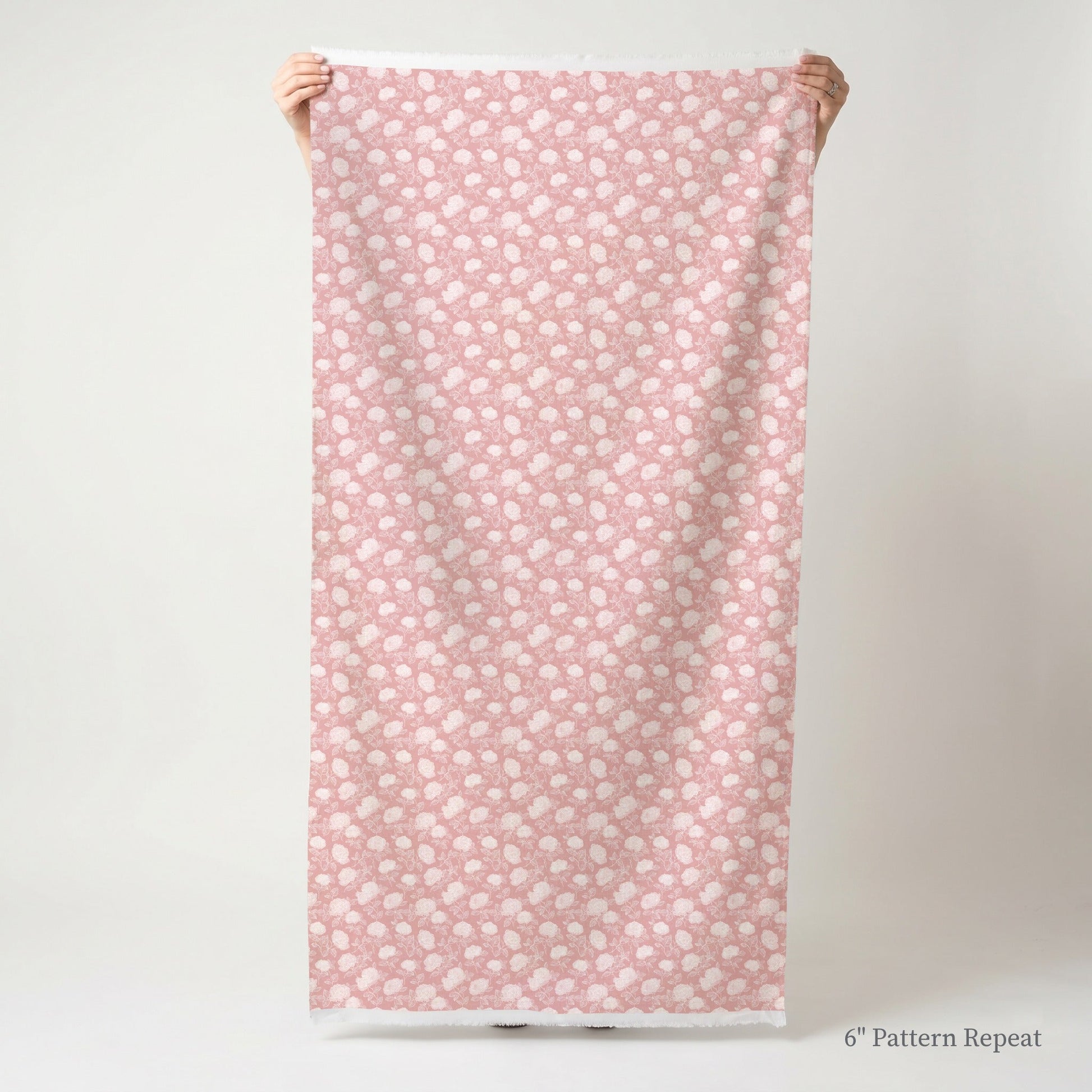 Pink Roses - Fabric - Linen Rowe