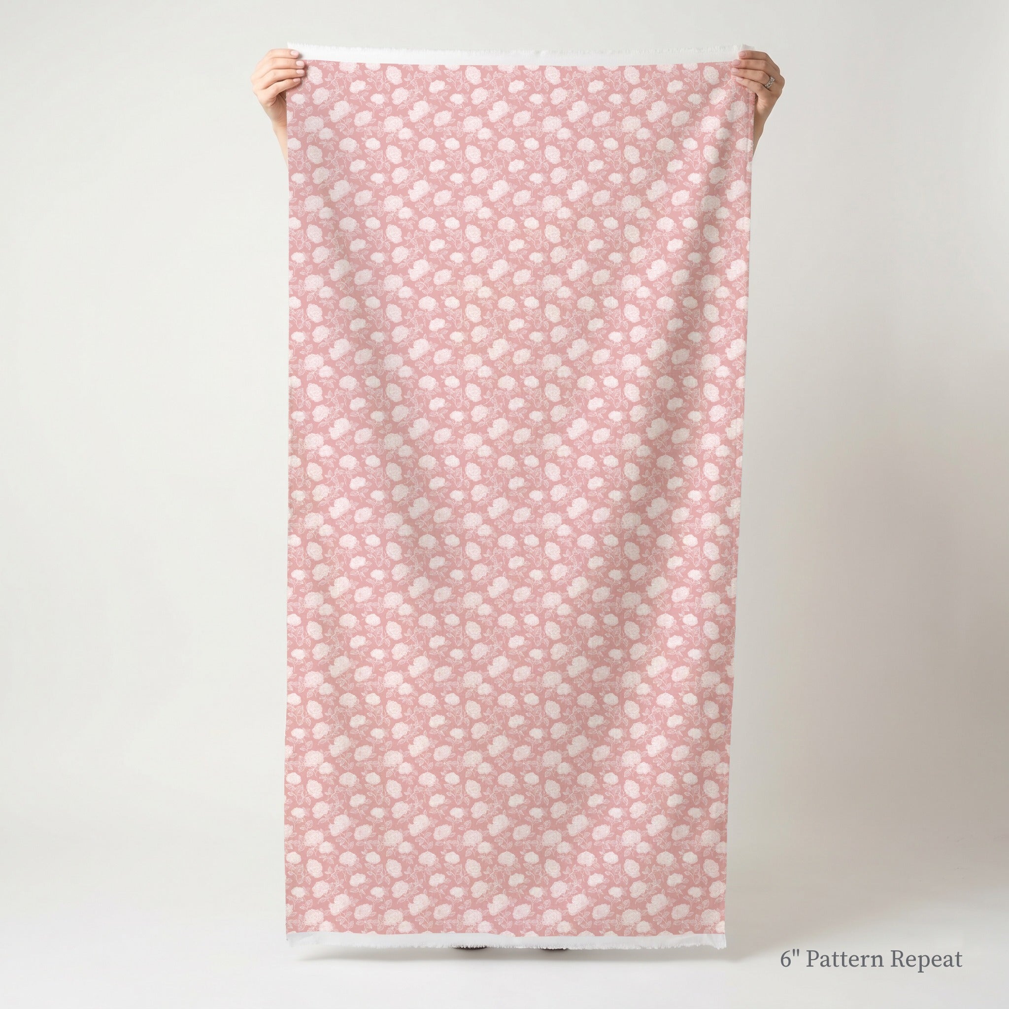 Pink Roses - Fabric - Linen Rowe