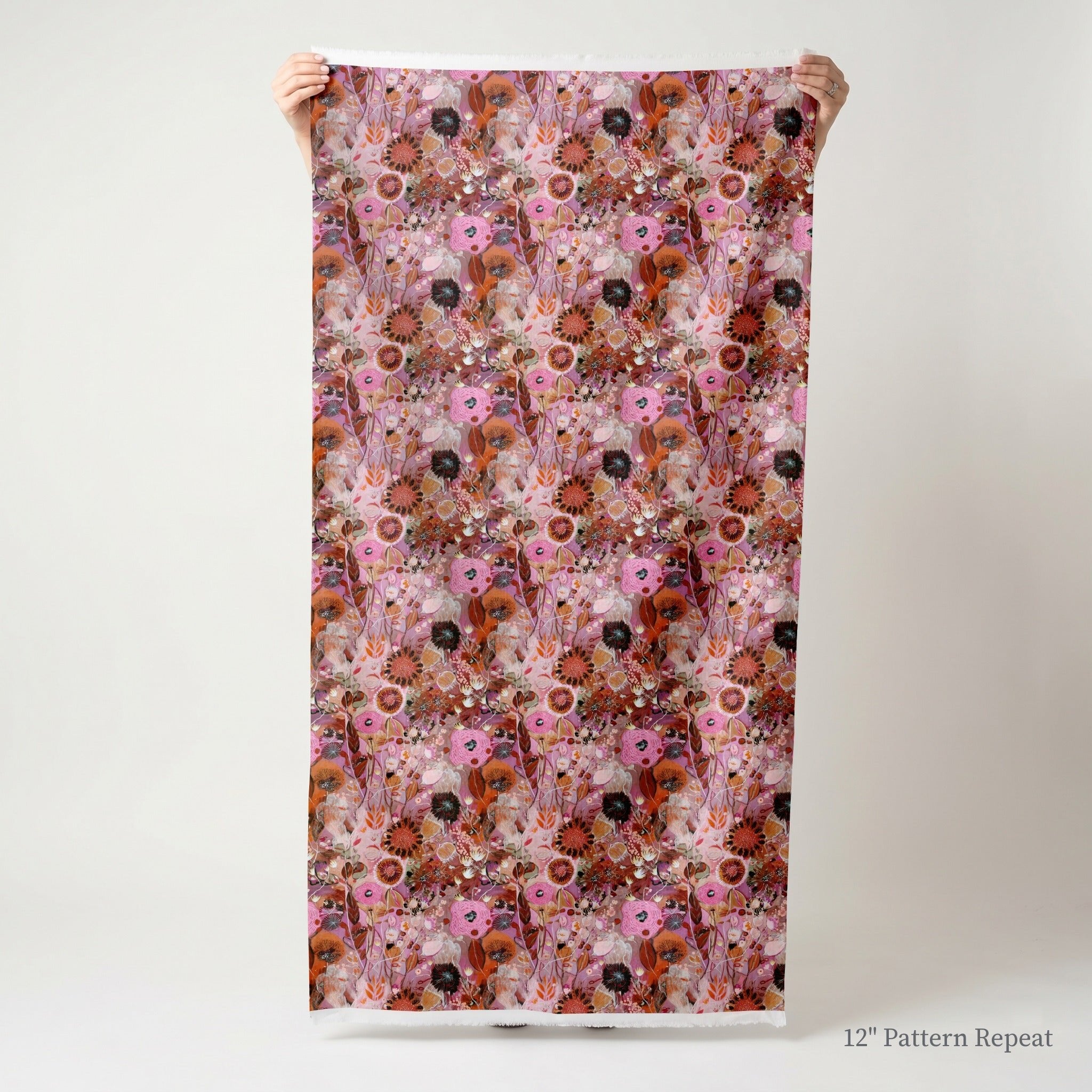 Pink Wildgarden - Fabric - Linen Rowe