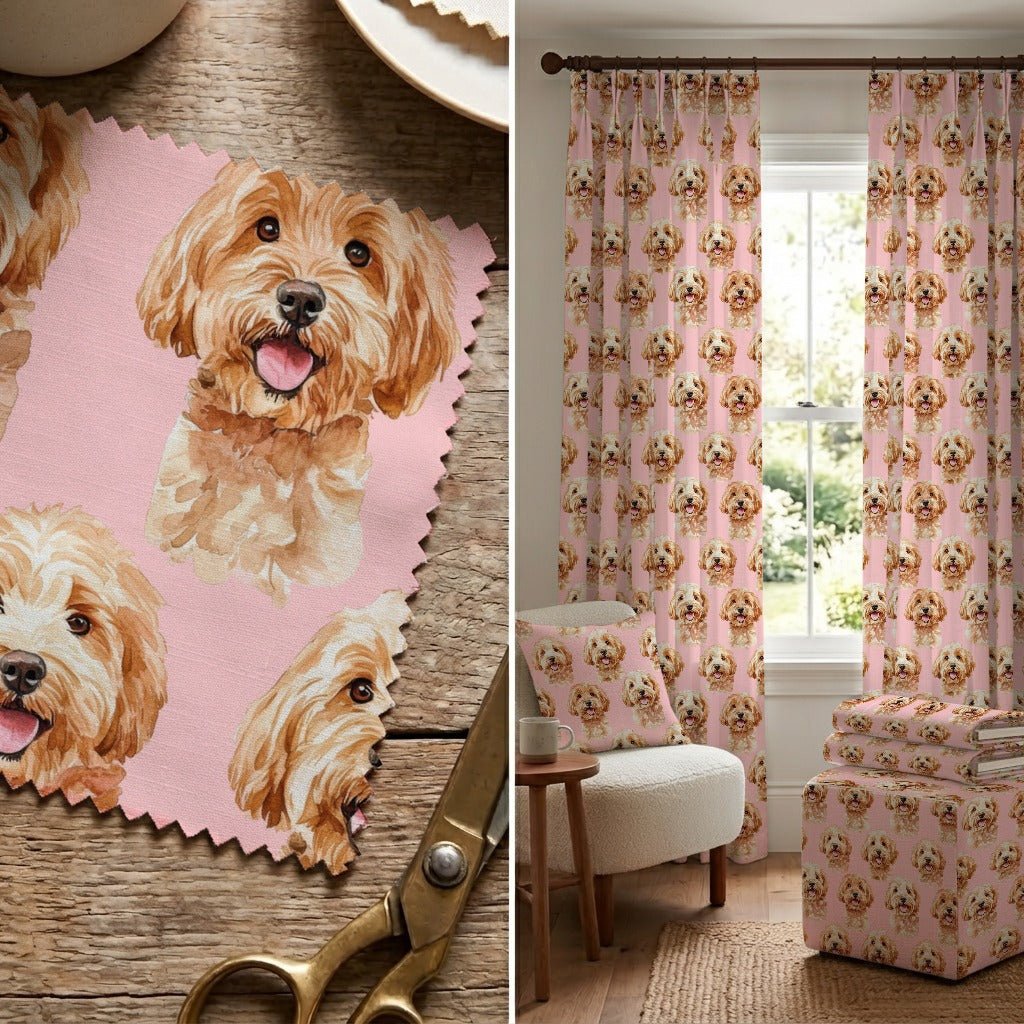 Pinky Promise Goldendoodle - Fabric - Linen Rowe