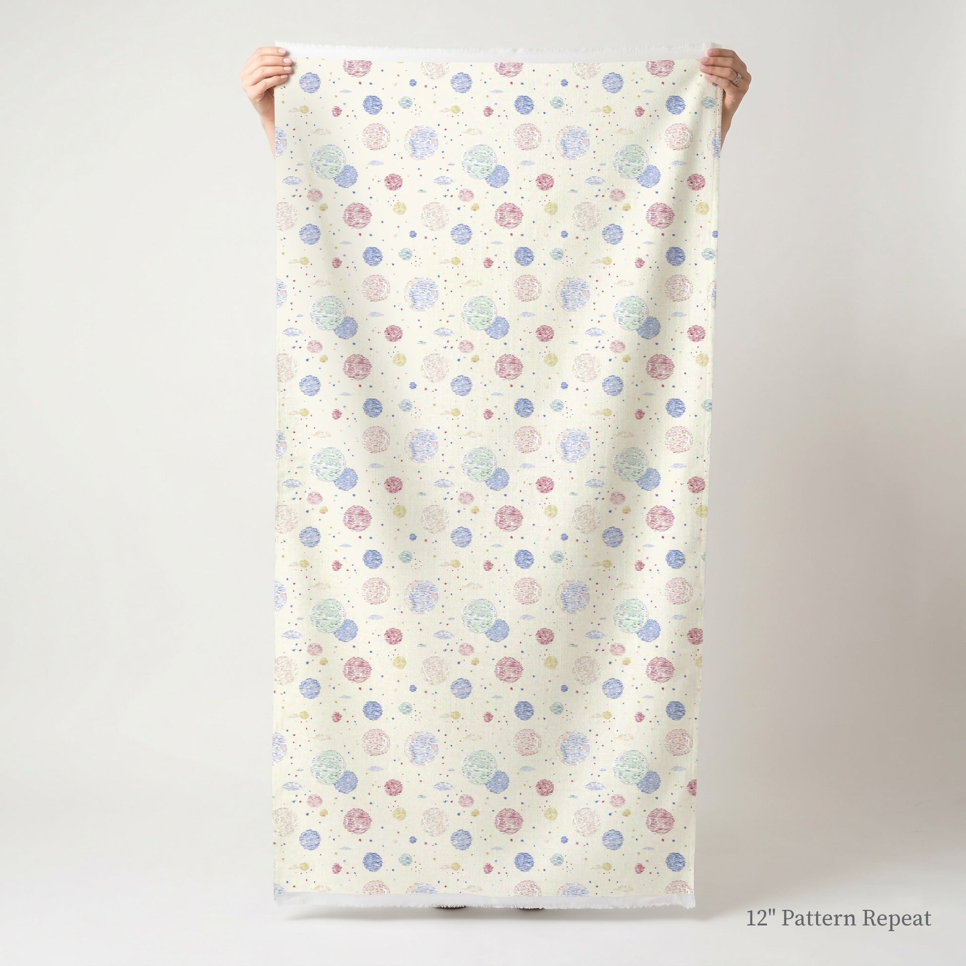 Planets Circling - Fabric - Linen Rowe