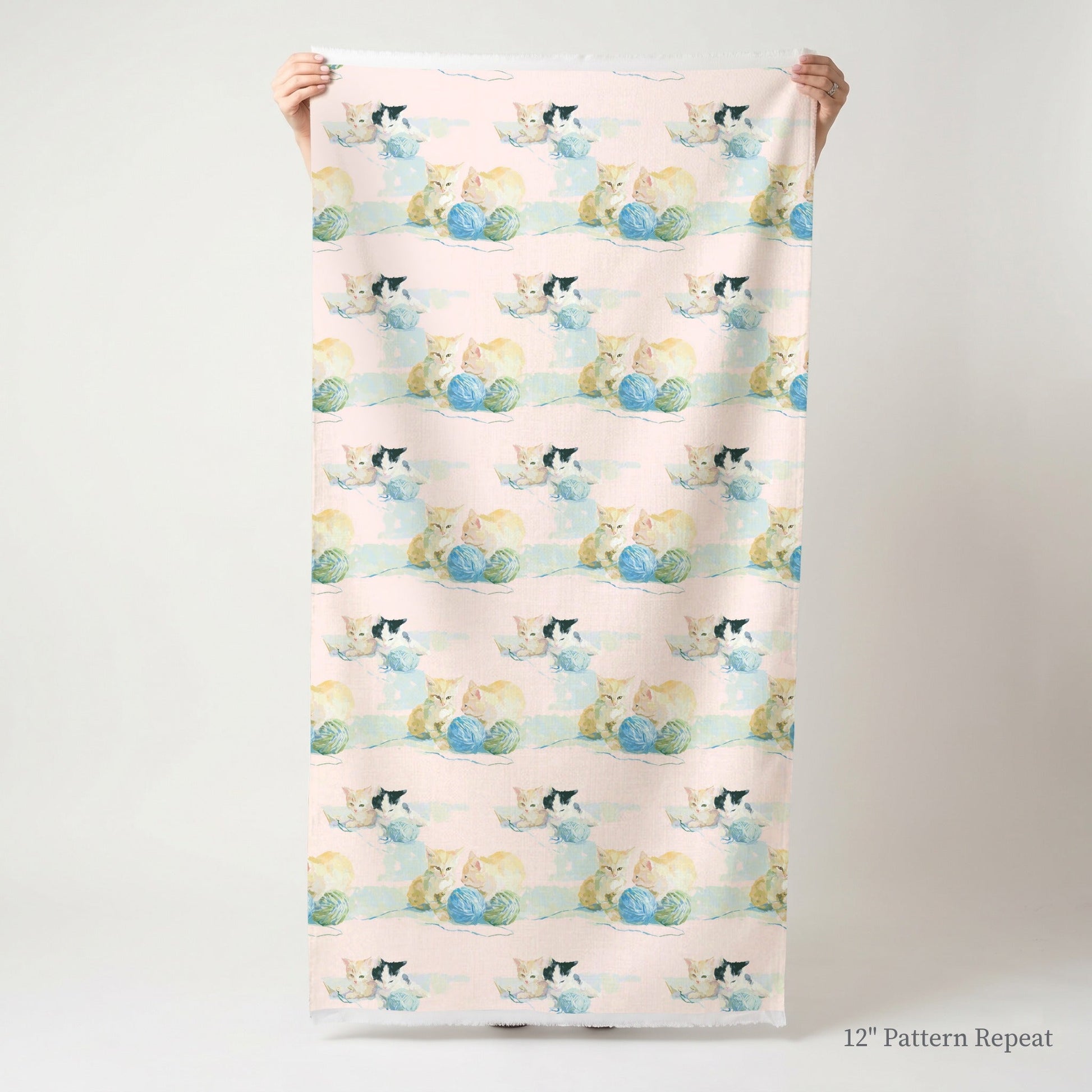 Playful Kittens - Fabric - Linen Rowe