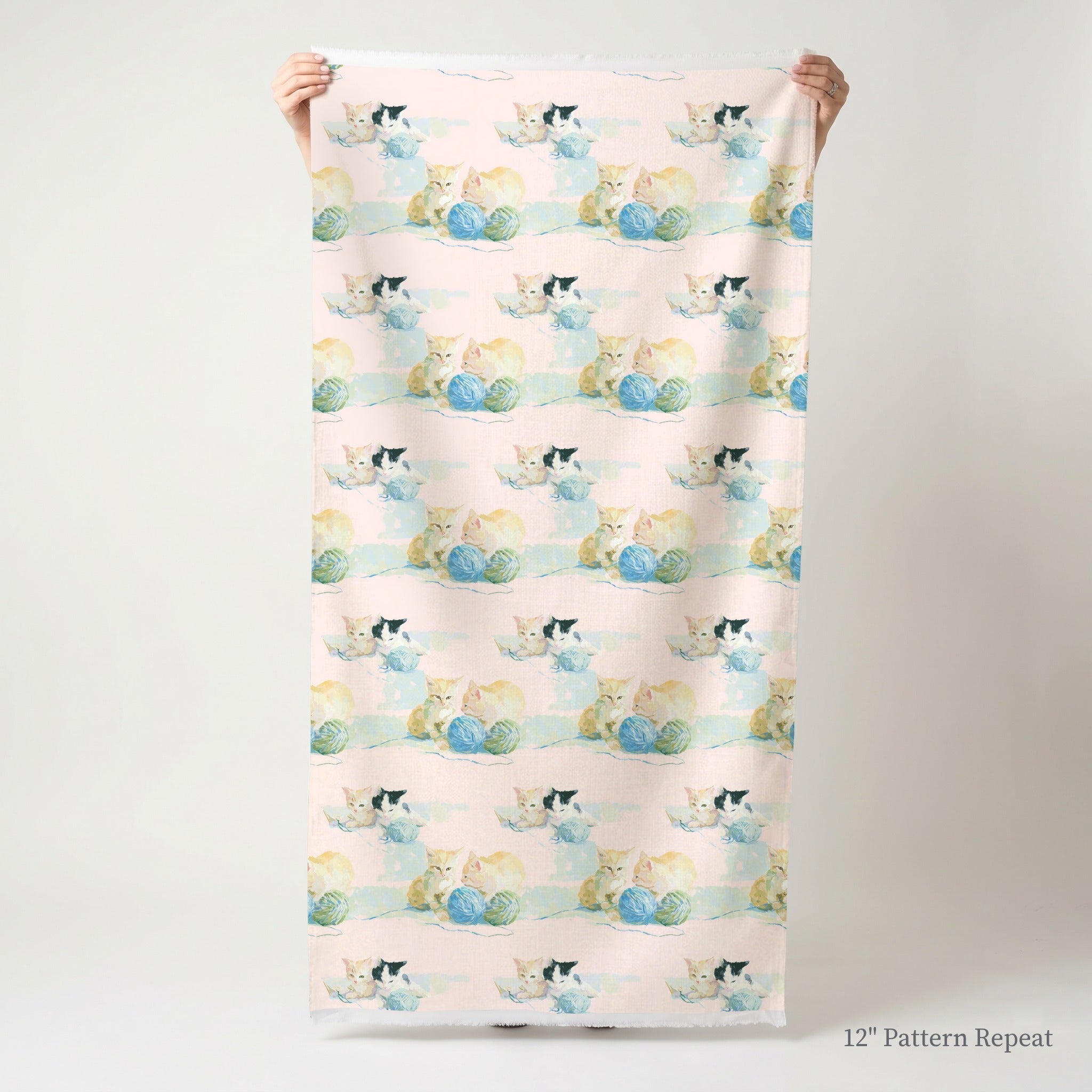 Playful Kittens - Fabric - Linen Rowe