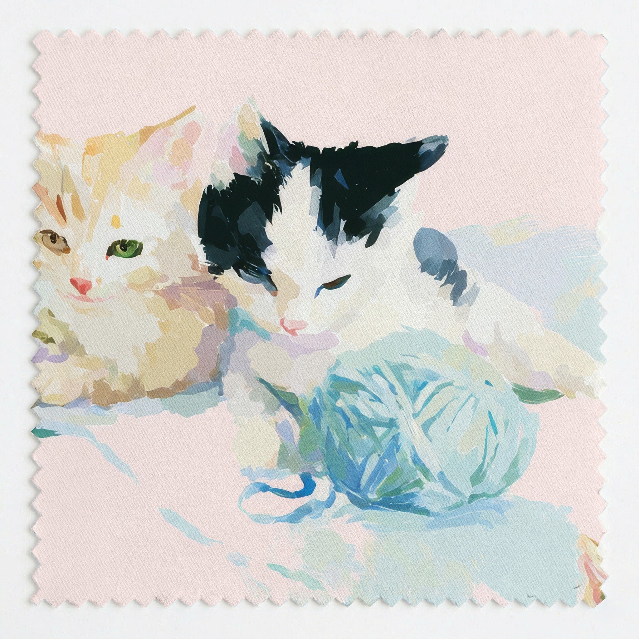 Playful Kittens - Fabric - Linen Rowe