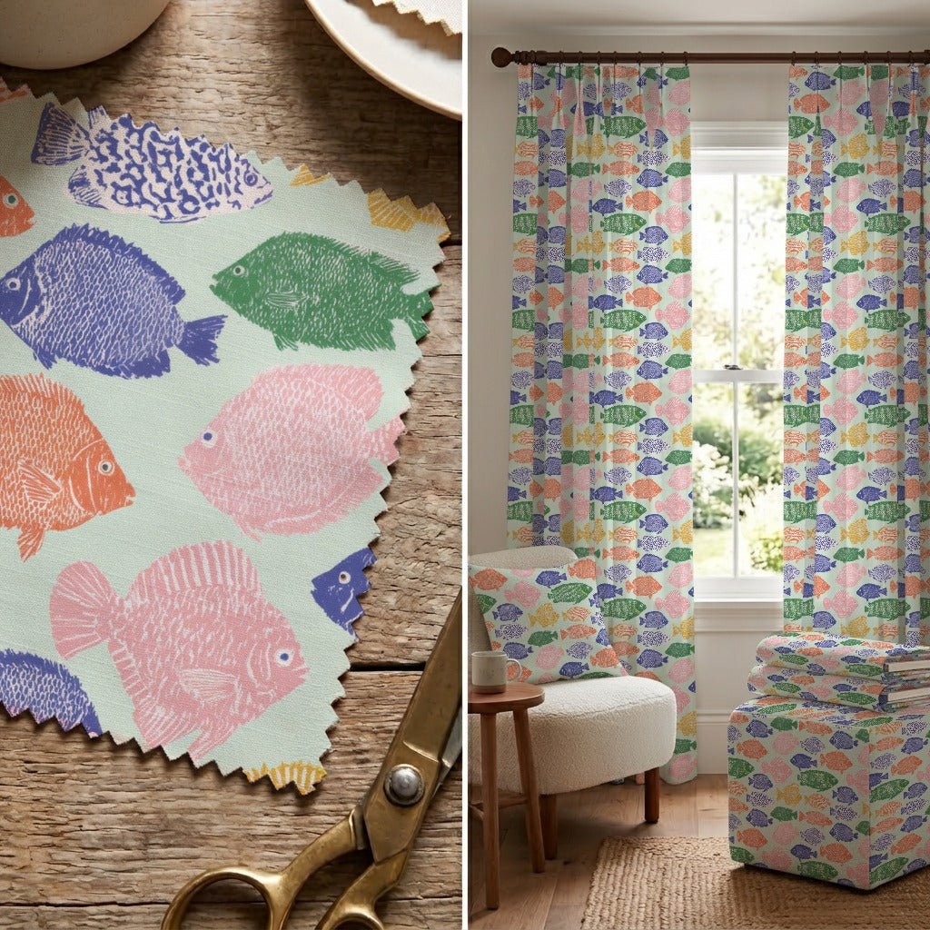 Plenty of Fish - Fabric - Linen Rowe