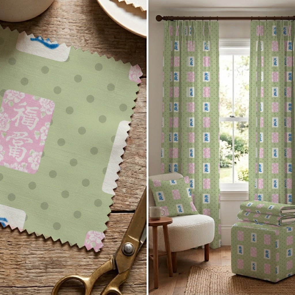 Polka Dot Mahjong - Fabric - Linen Rowe