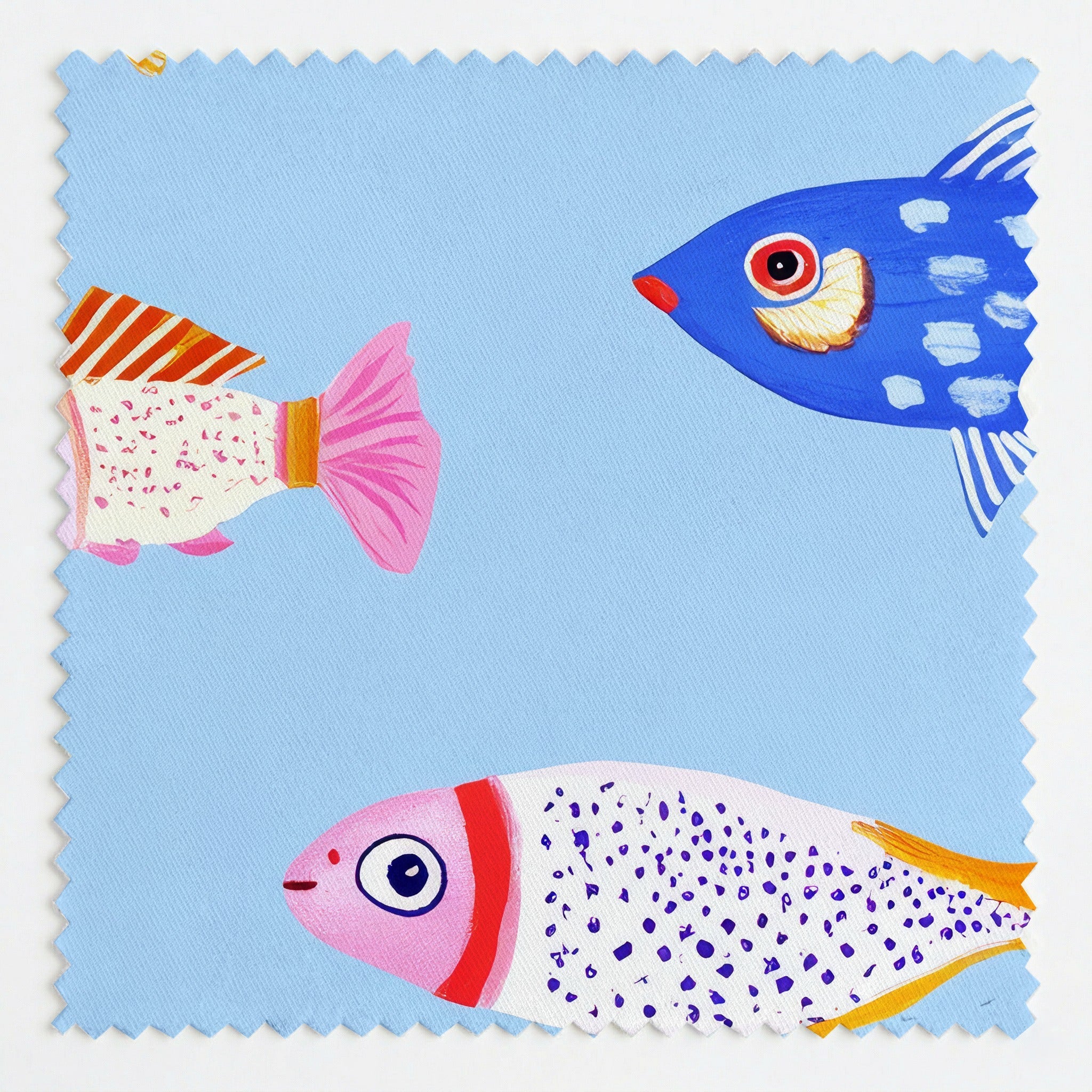 Polka Fish - Fabric - Linen Rowe