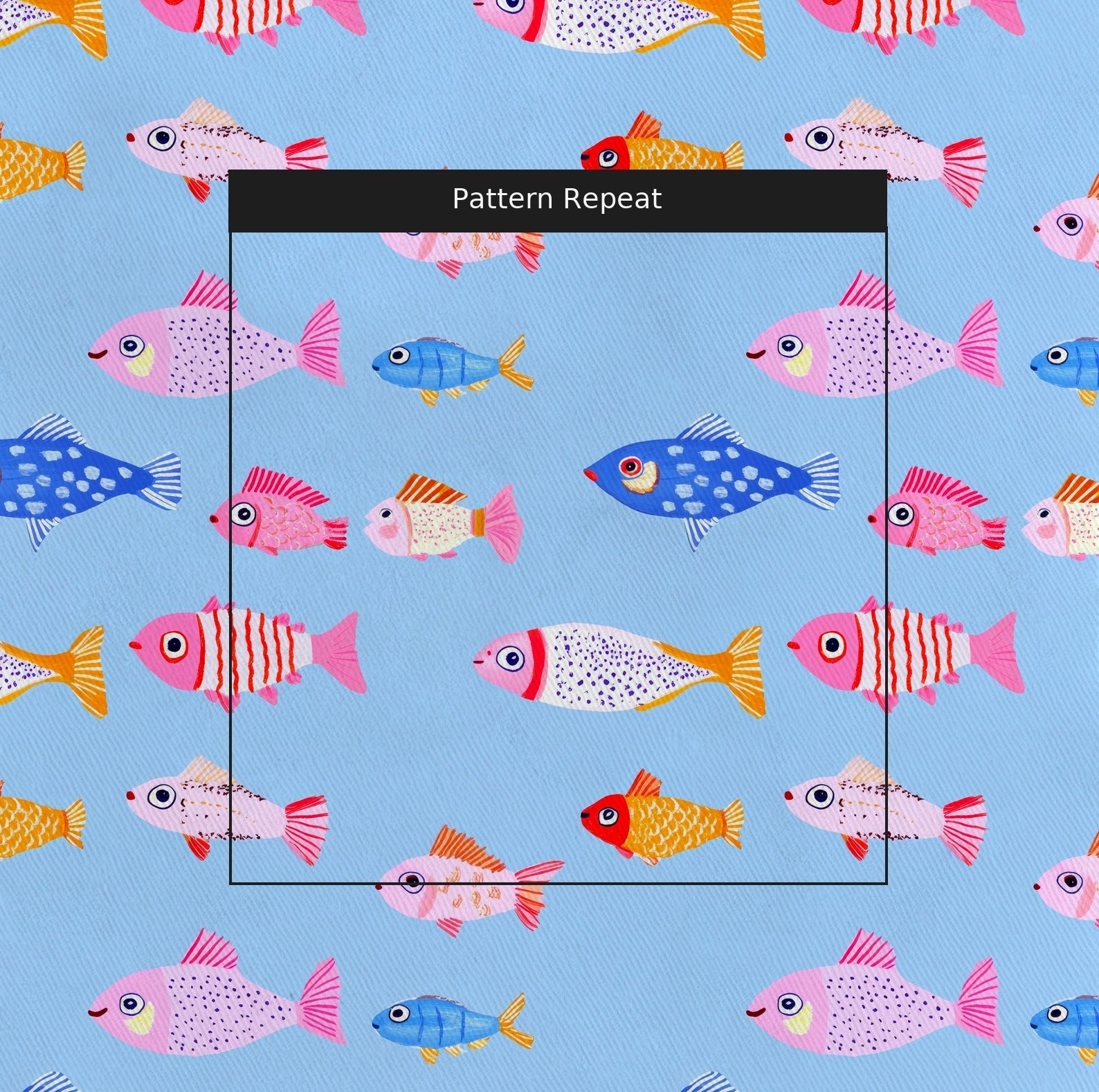 Polka Fish - Fabric - Linen Rowe