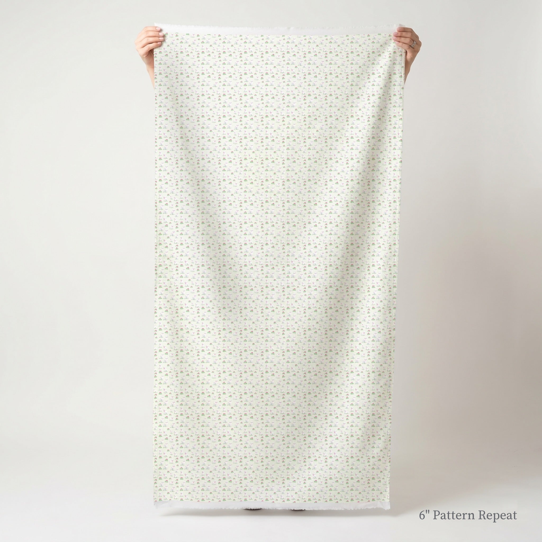 Poodle Florals - Fabric - Linen Rowe