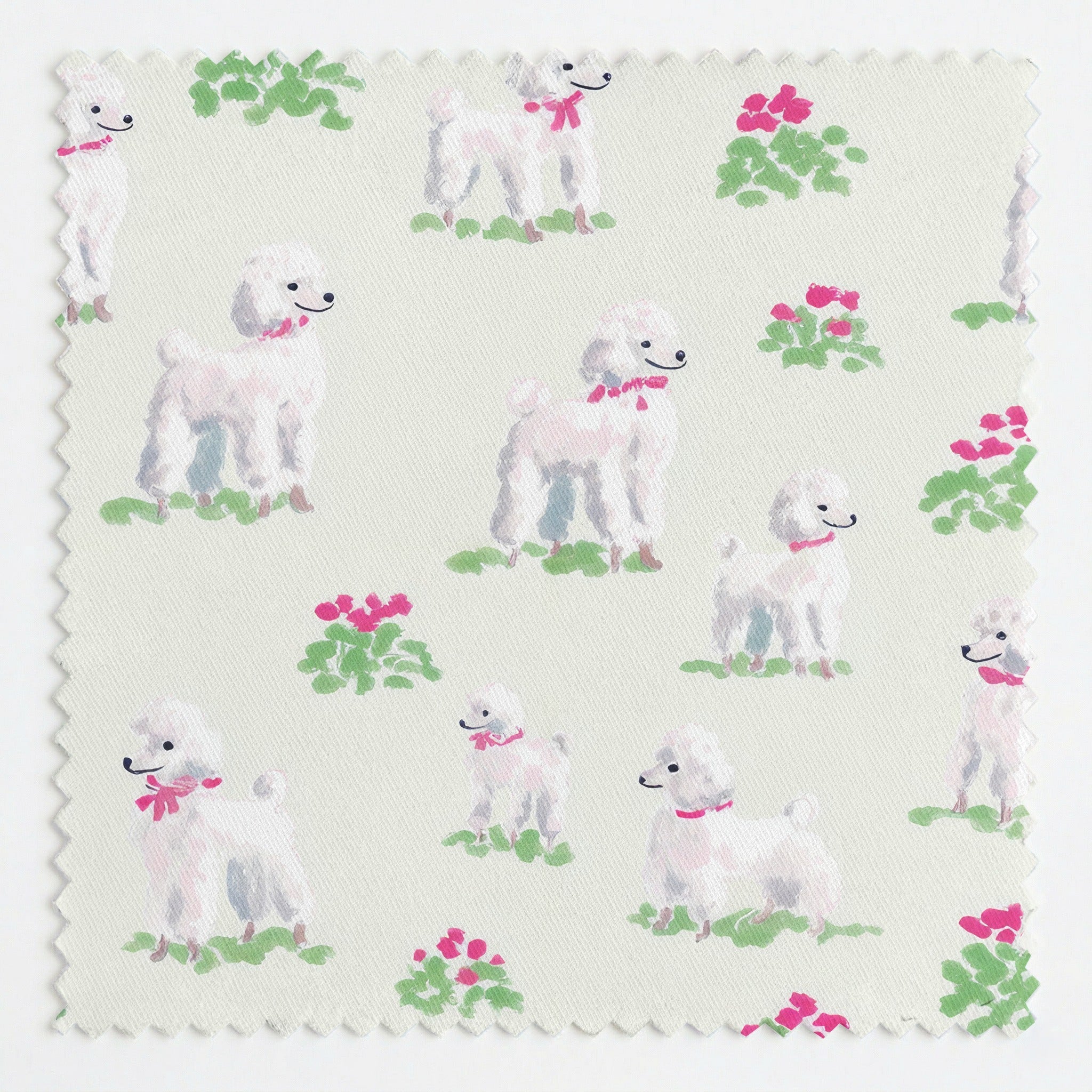 Poodle Florals - Fabric - Linen Rowe