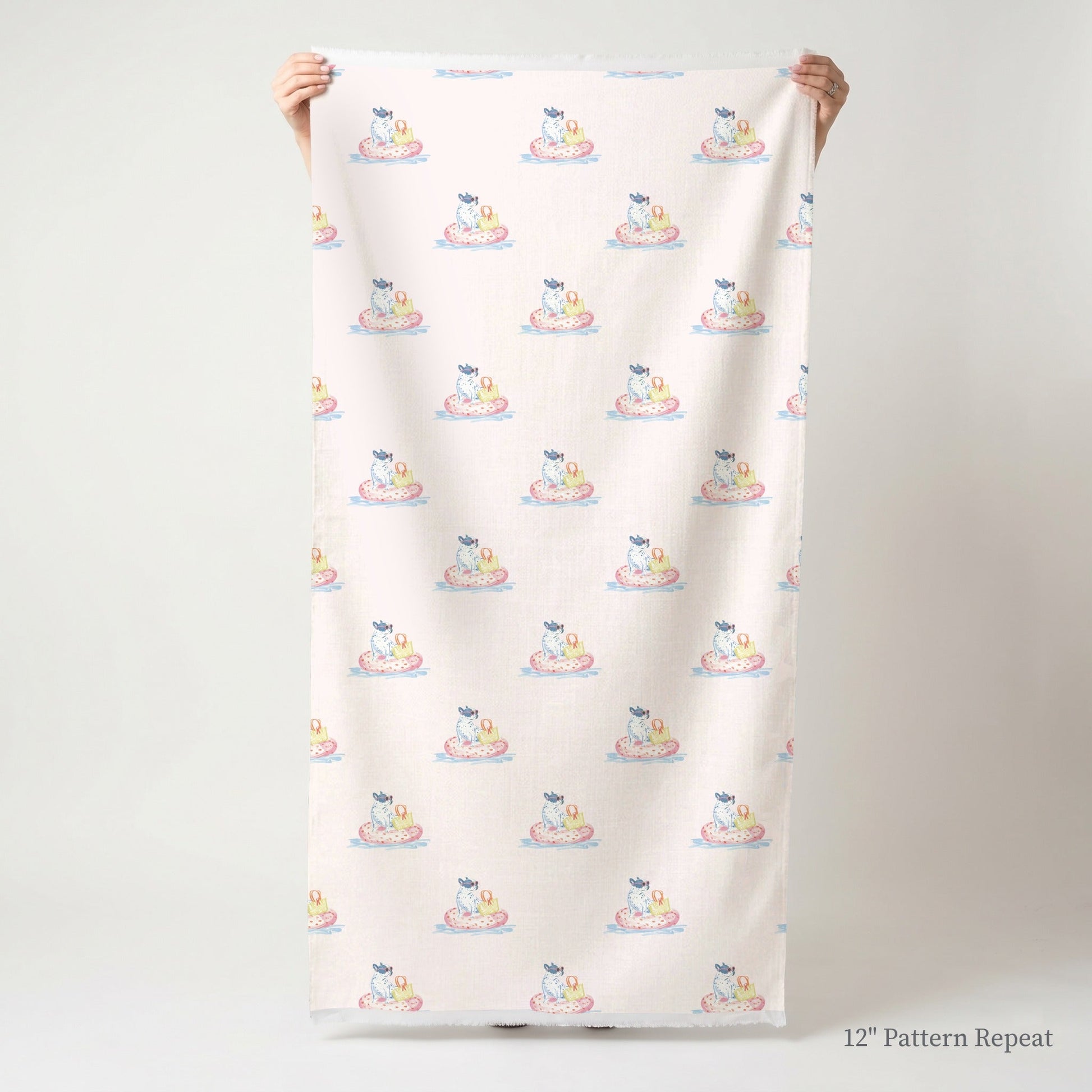 Pool Day For Frenchie - Fabric - Linen Rowe