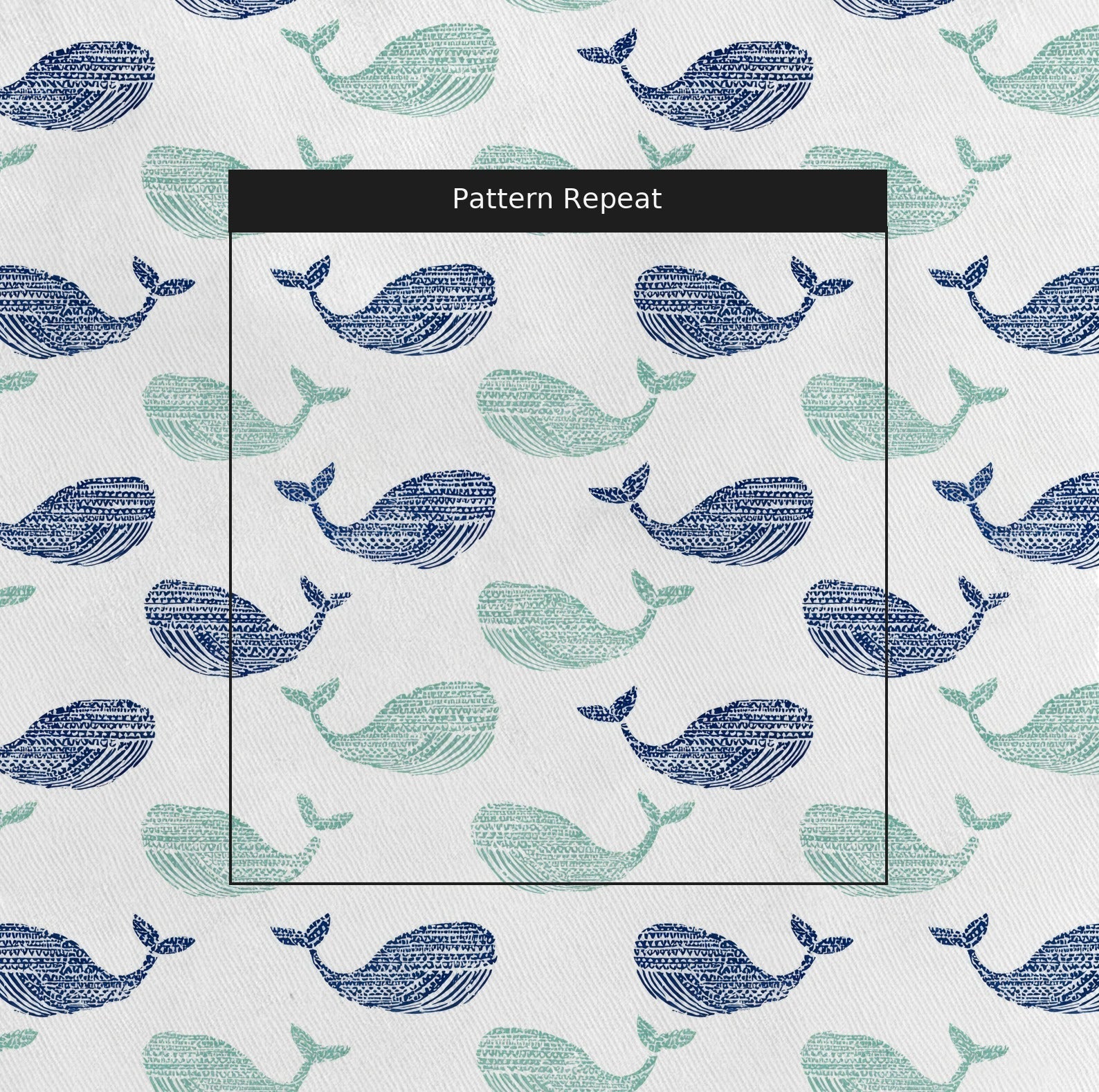 Portwyn Whale - Fabric - Linen Rowe