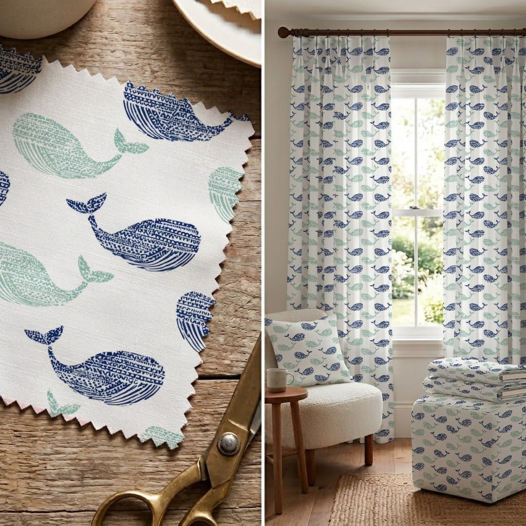 Portwyn Whale - Fabric - Linen Rowe
