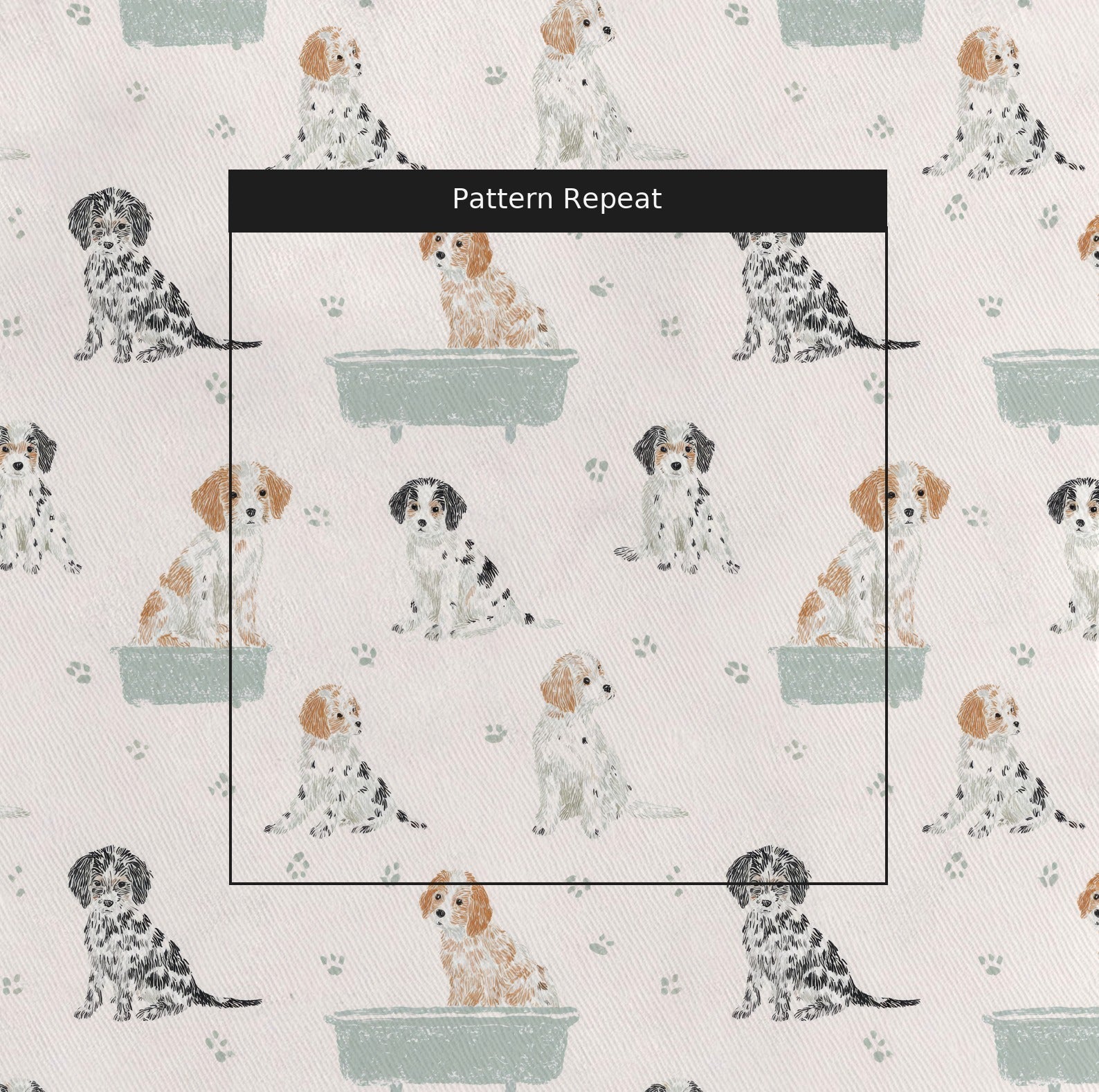 Puppy Spa - Fabric - Linen Rowe