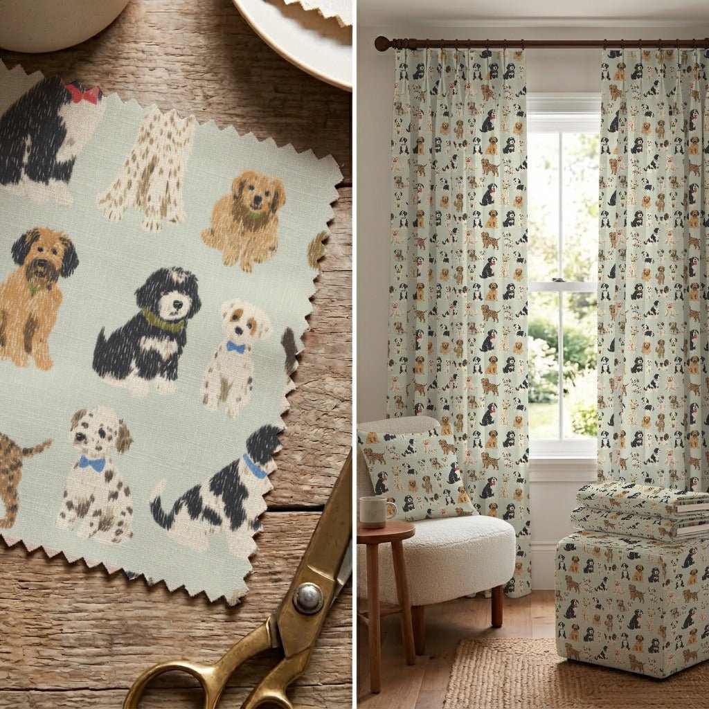 Puppy Tales - Fabric - Linen Rowe