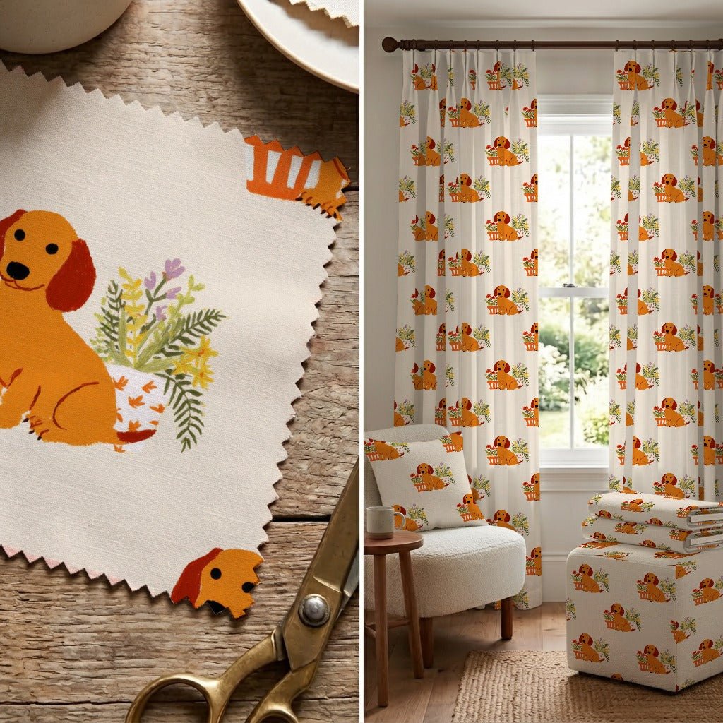 Pup's Flower Shop - Fabric - Linen Rowe